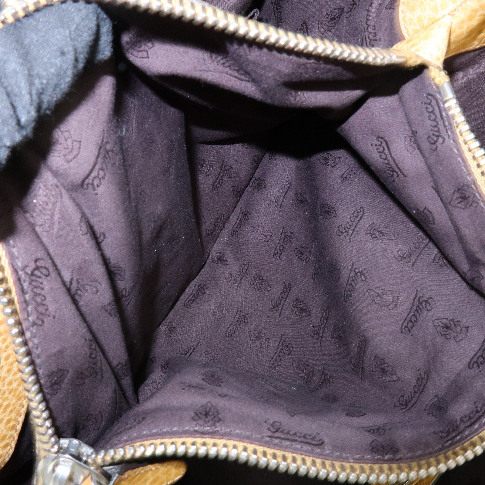 GUCCI Bamboo GG Canvas Leather Tote Bag Beige Yellow 232947