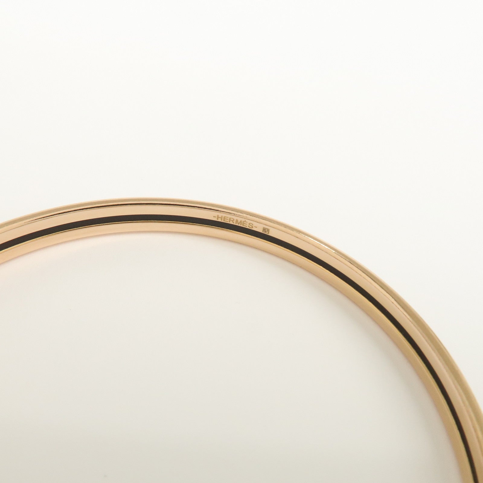 HERMES Extra Fan Enamel Bracelet Bangle Precious Paradise White