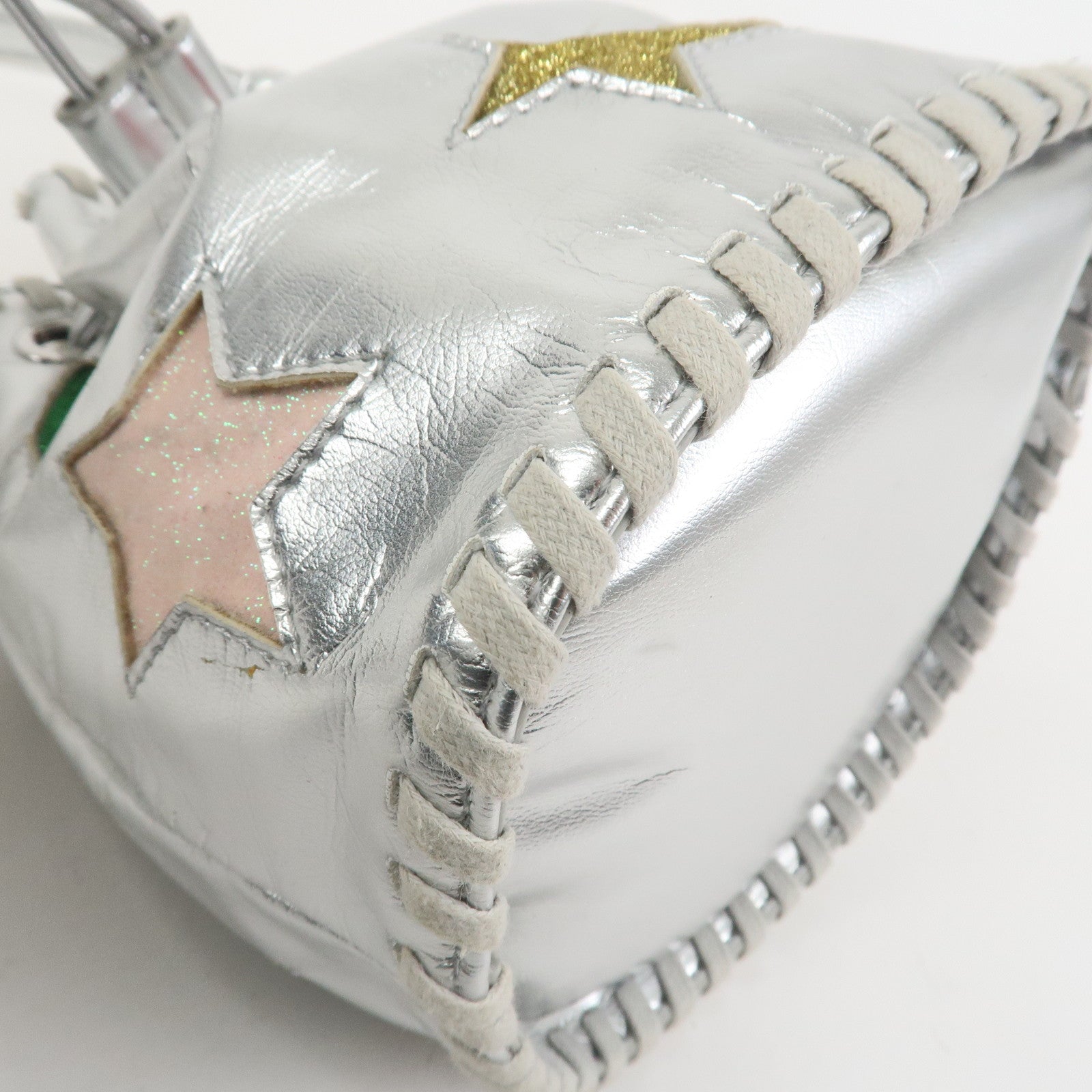 STELLA MCCARTNEY Imitation leather Shoulder Bag Silver Star Motif