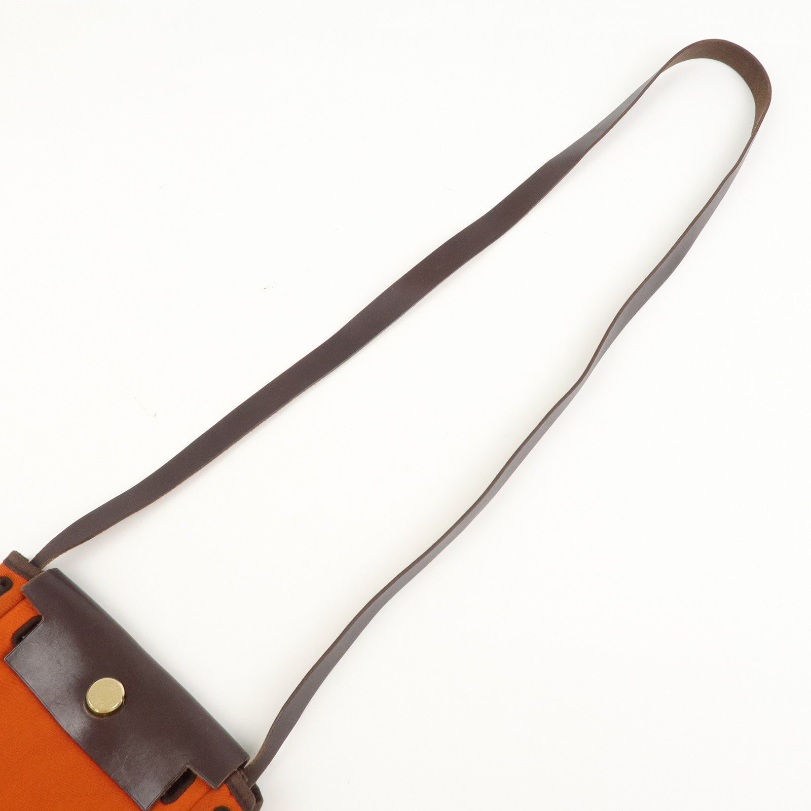 HERMES Logo Canvas Leather Herbag TPM Shoulder Bag H Stamped Red