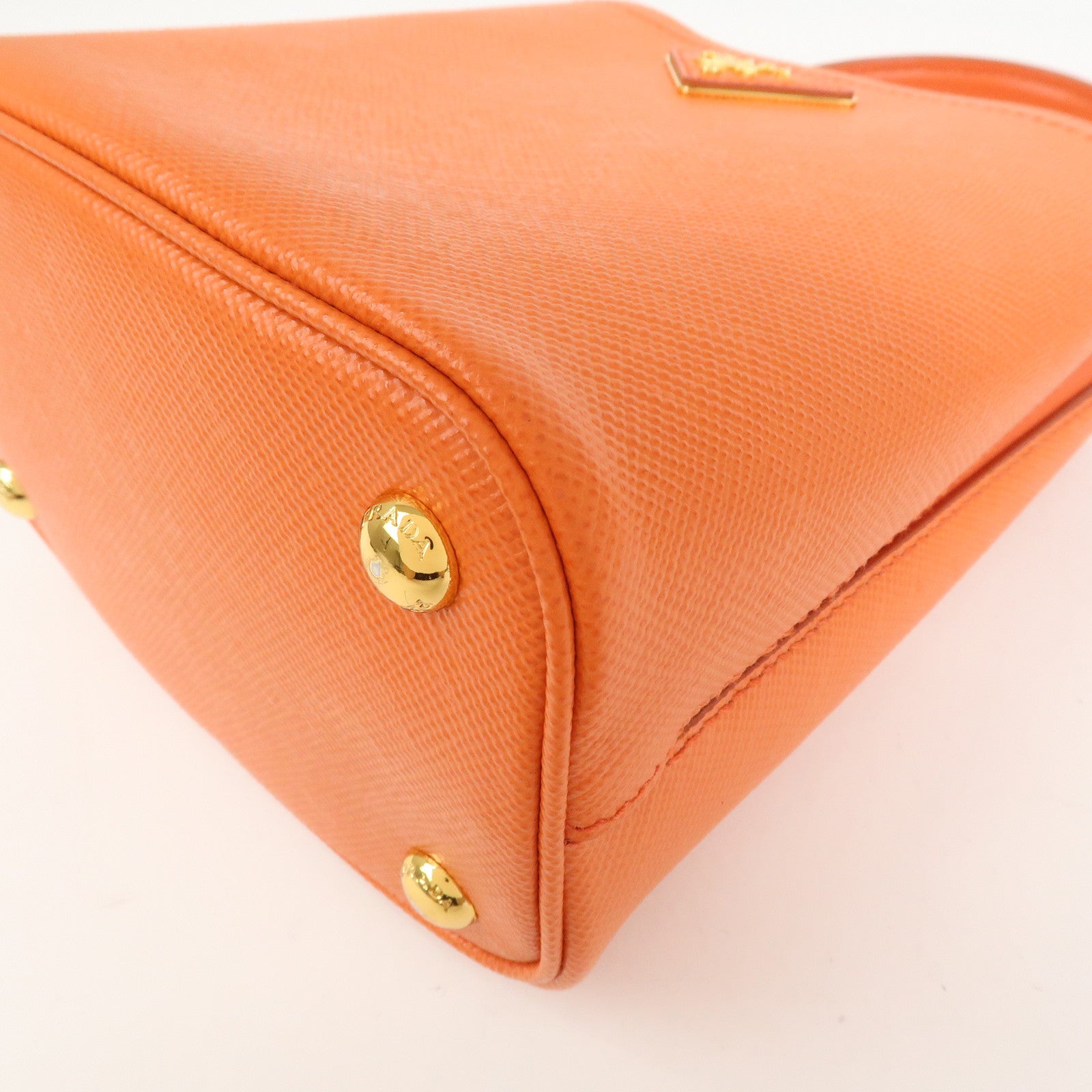 PRADA Panier 2Way Bag Hand Bag Shoulder Bag Orange 1BA217