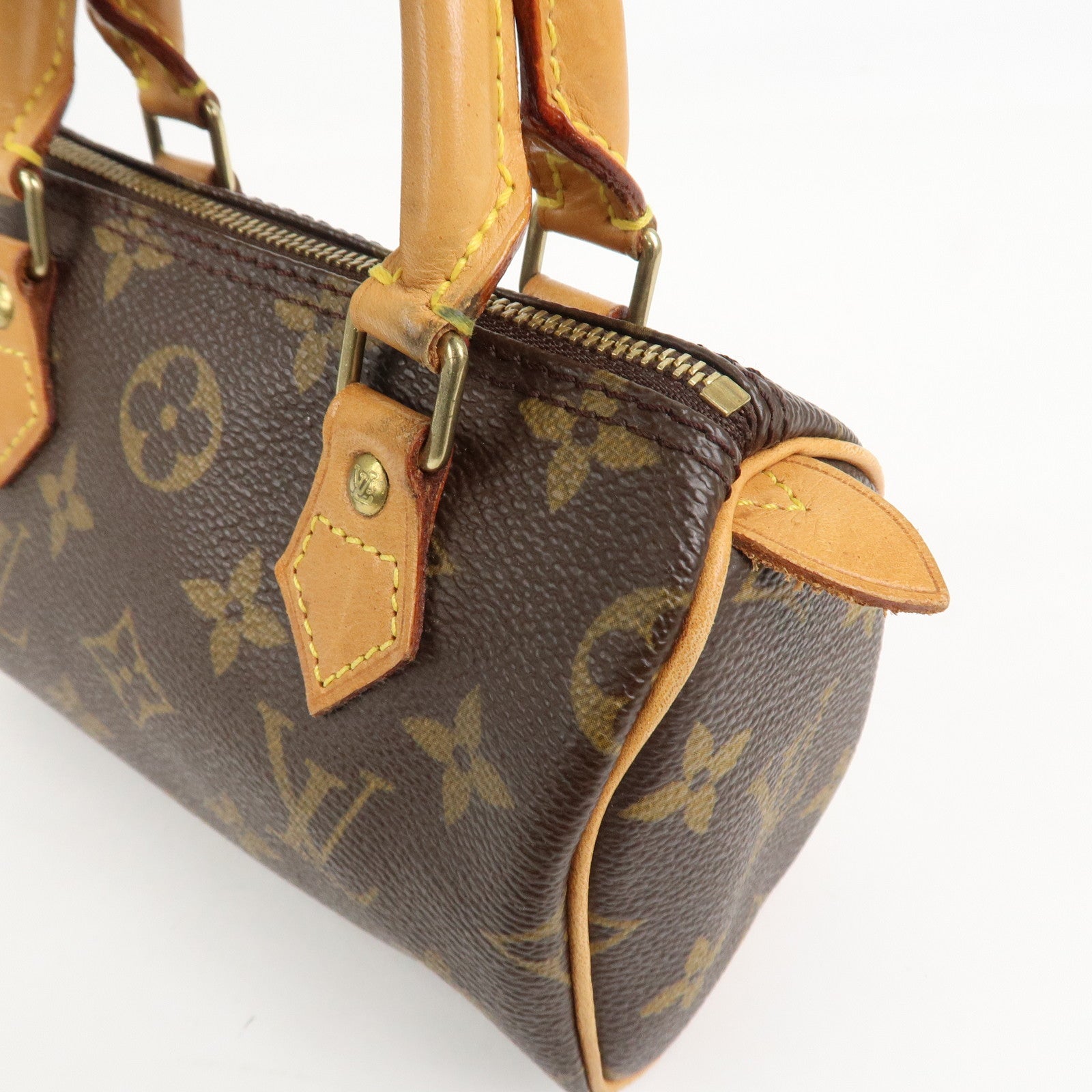 Louis Vuitton Monogram Mini Speedy Hand Bag Brown M41534