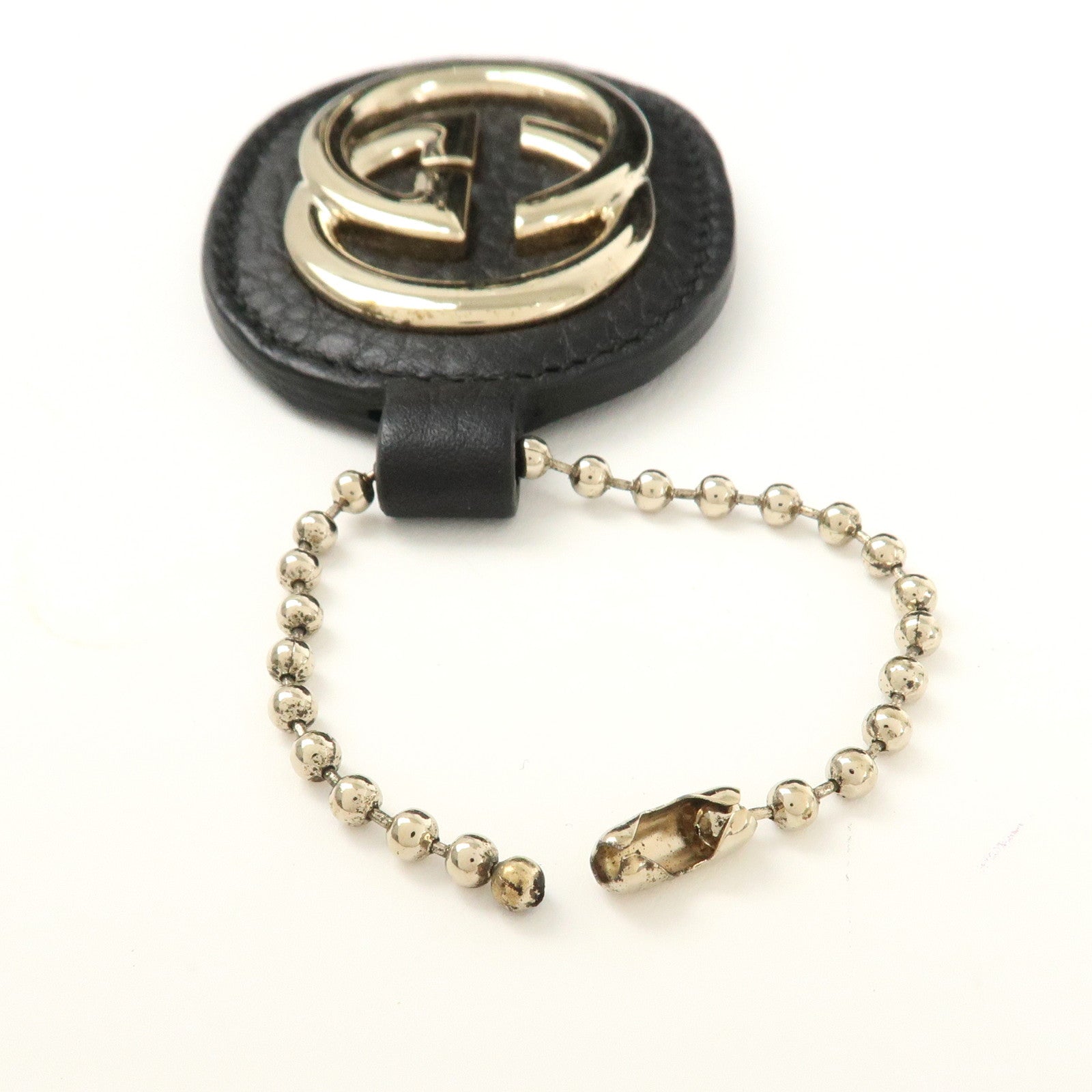 GUCCI Sukey Leather Hand Bag Tote Bag Black 211944 Used