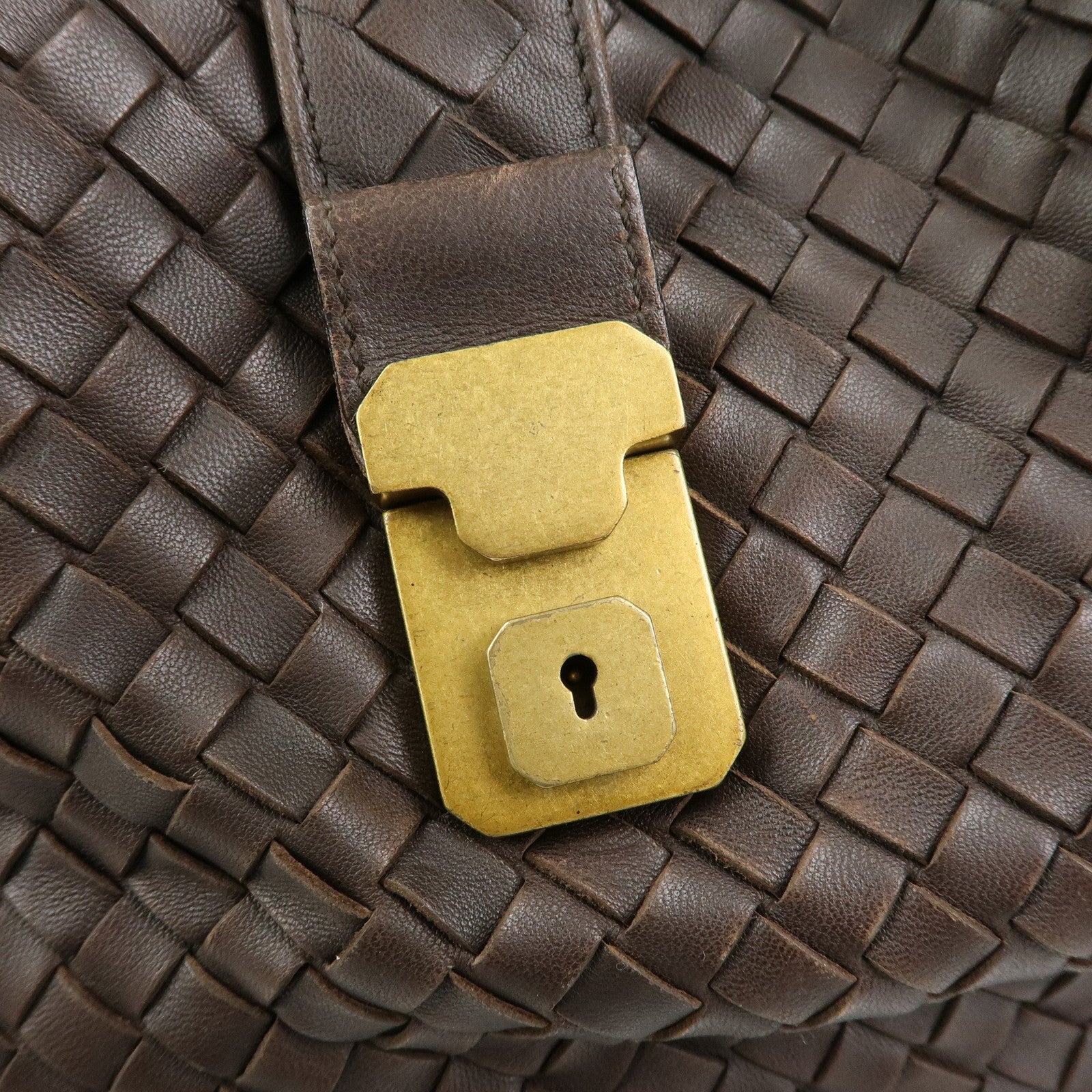 BOTTEGA VENETA Intrecciato Leather Tote Bag Hand Bag Brown