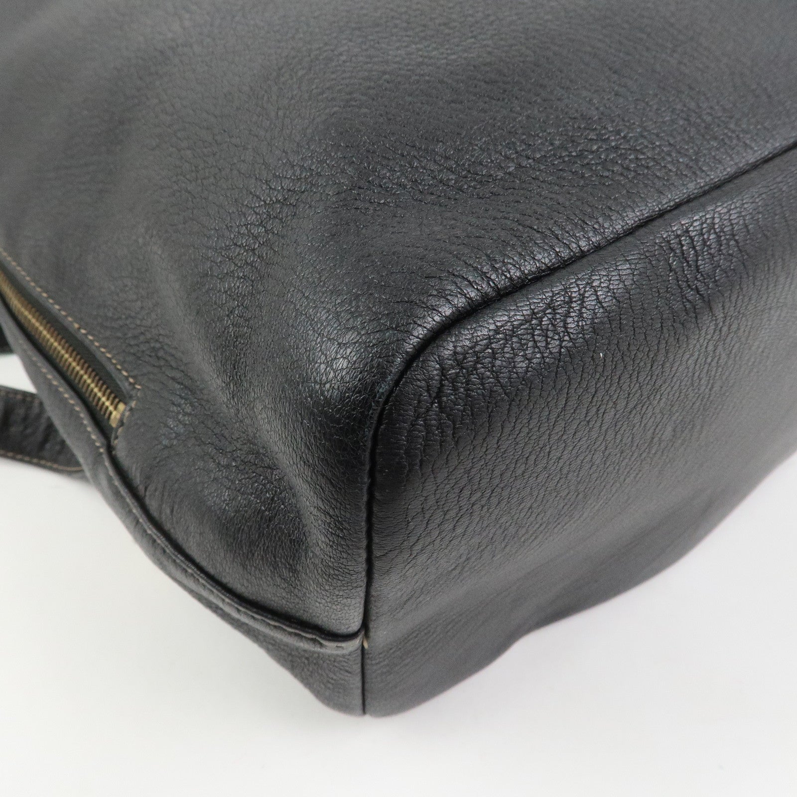 FENDI Logo Leather Backpack Rucksack Black 26063