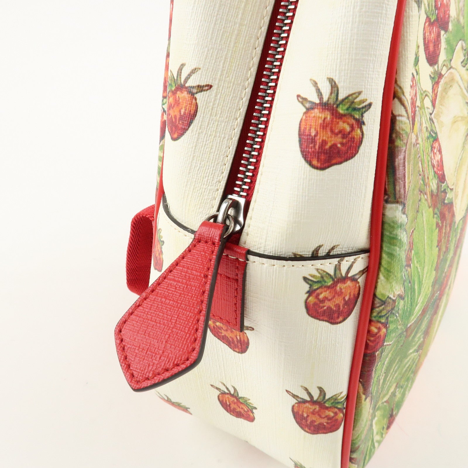 GUCCI Children's PVC Leather Back Pack Beige Red 433578 Used