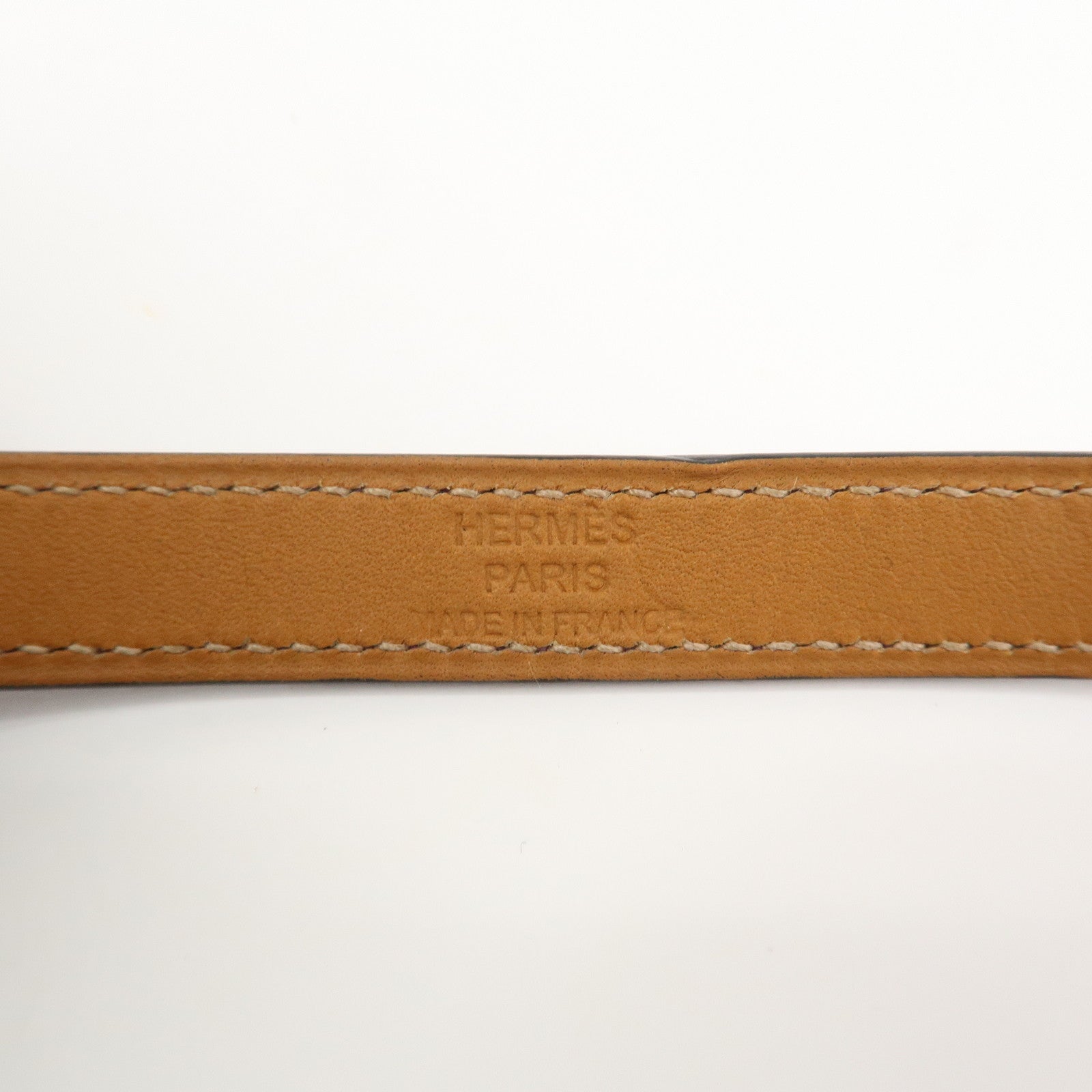 HERMES Leather Mini Kelly Double Tour Bracelet Q Stamped Purple