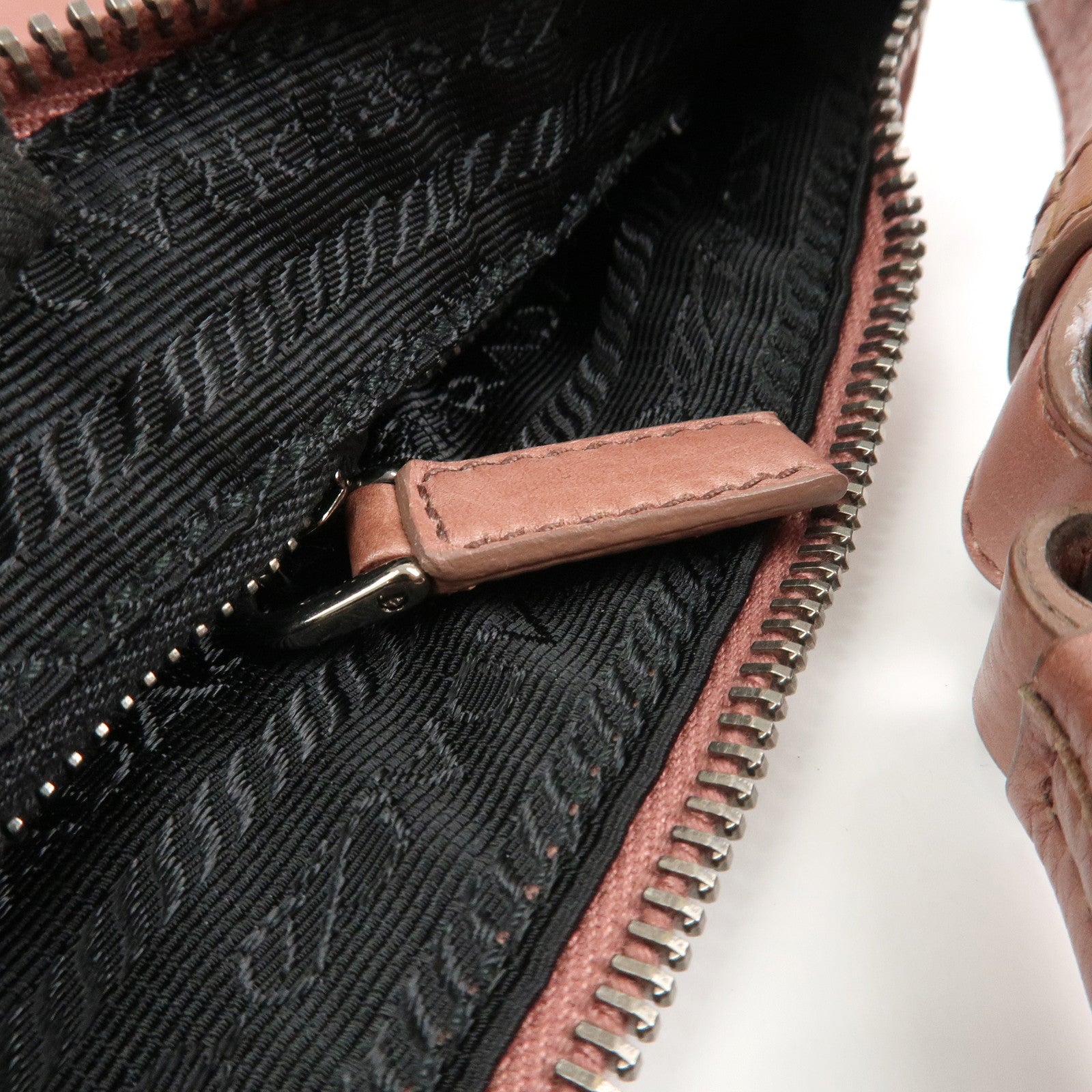 PRADA Leather Shoulder Bag Hand Bag Pink