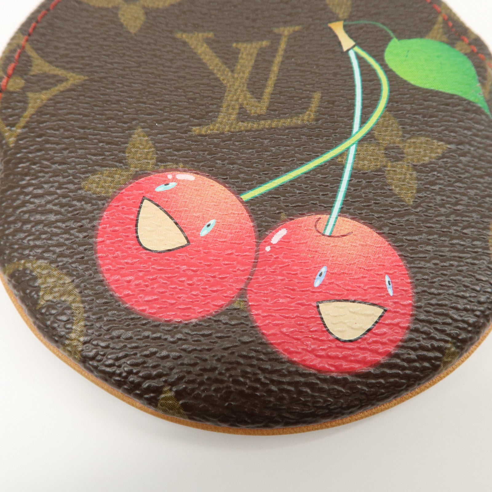 Louis Vuitton Monogram Cherry Porte Monnaie Rond Coin Case M95043