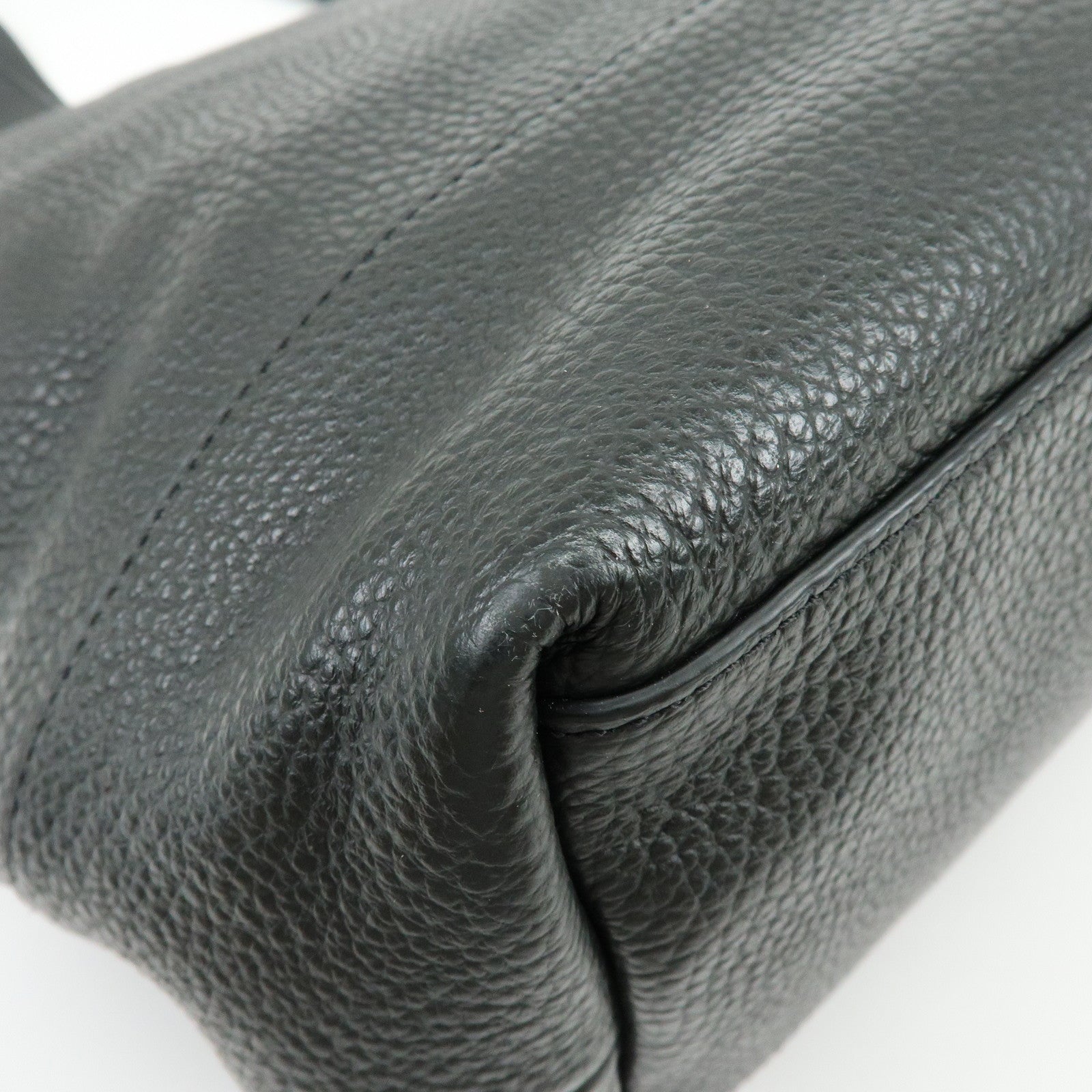 COACH Leather Tote Bag Hand Bag Shoulder Bag Black