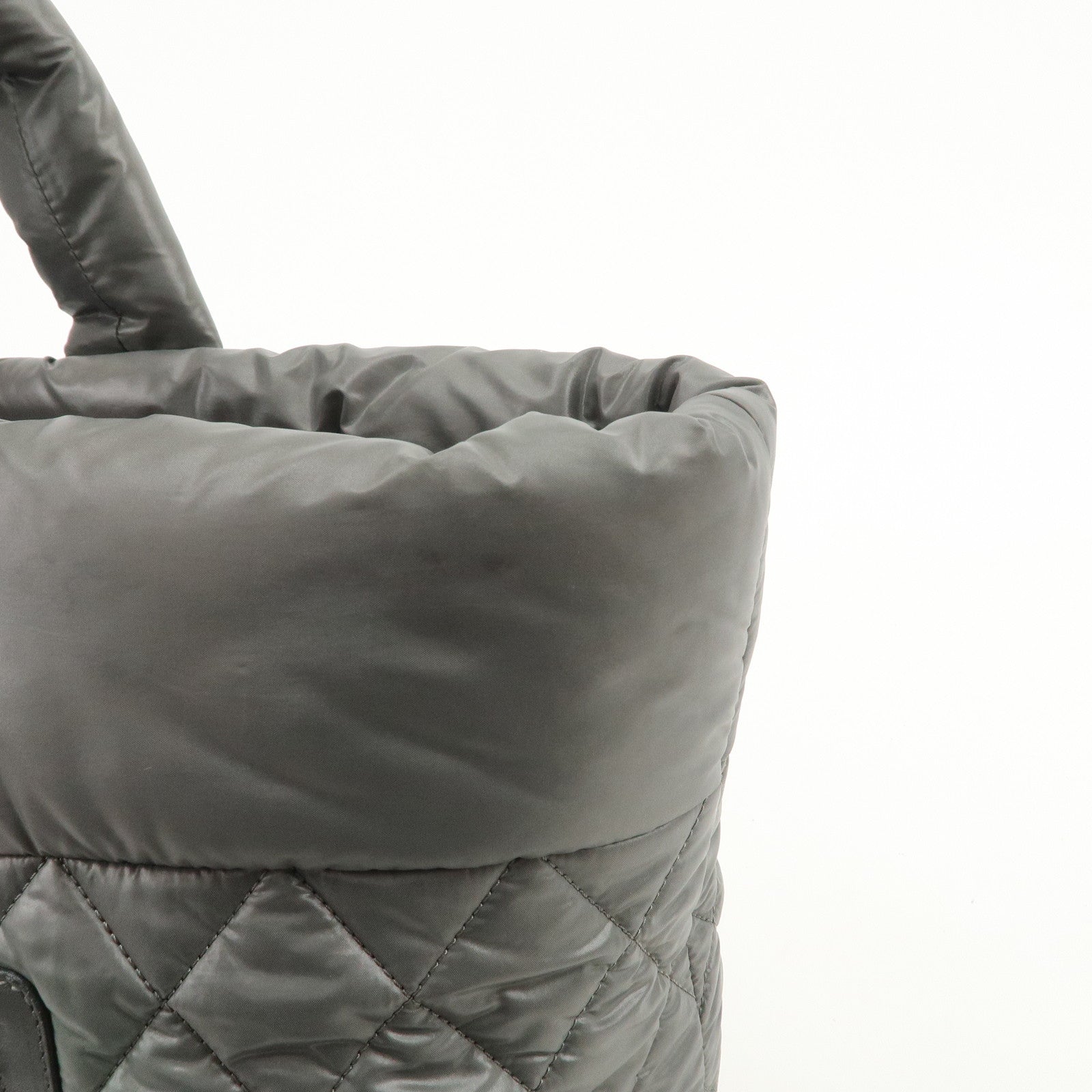 CHANEL COCO Cocoon Nylon Leather Medium Tote Bag Hand Bag A48611