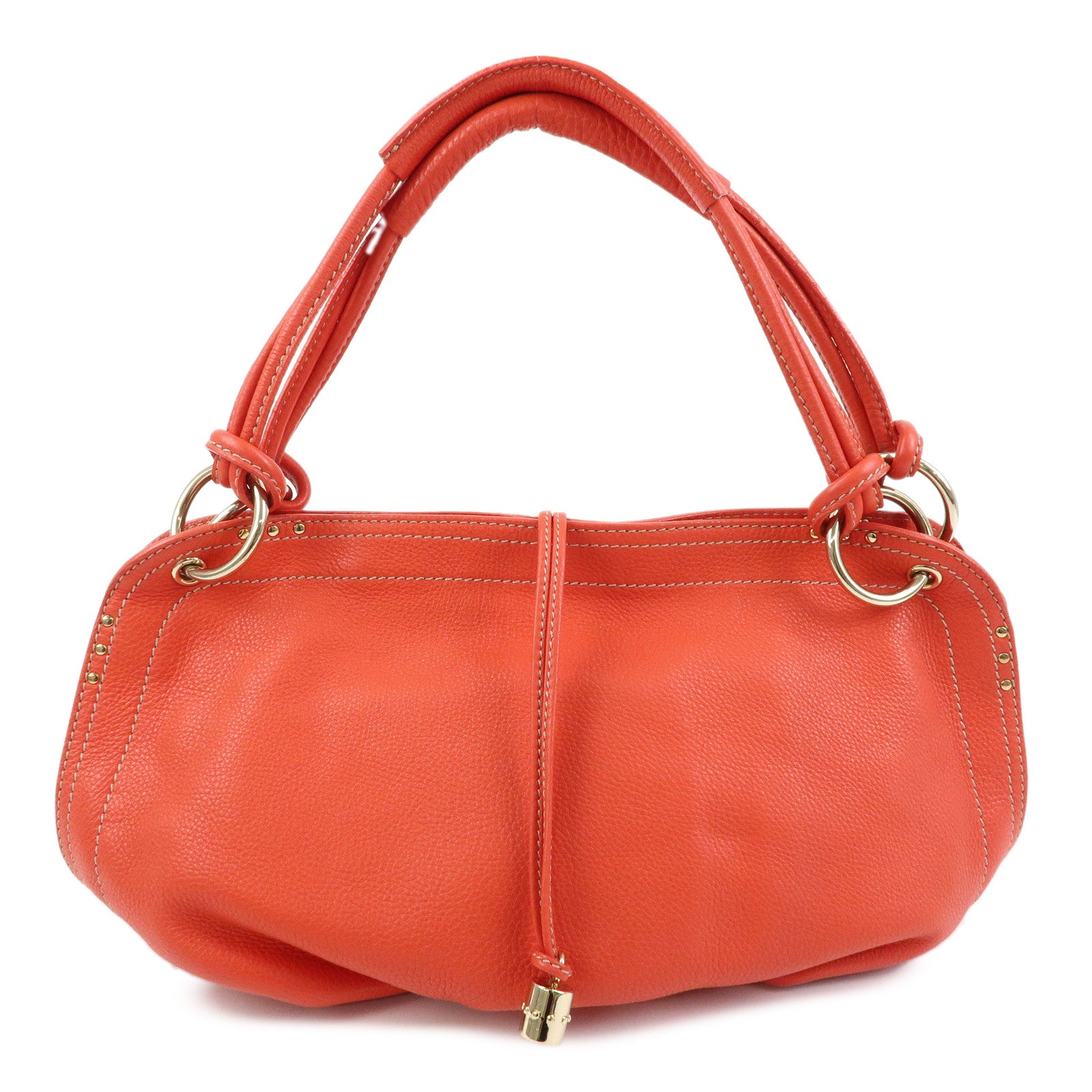 CELINE Bittersweet Leather Shoulder Bag Hand Bag Tote Bag Red display picture 1