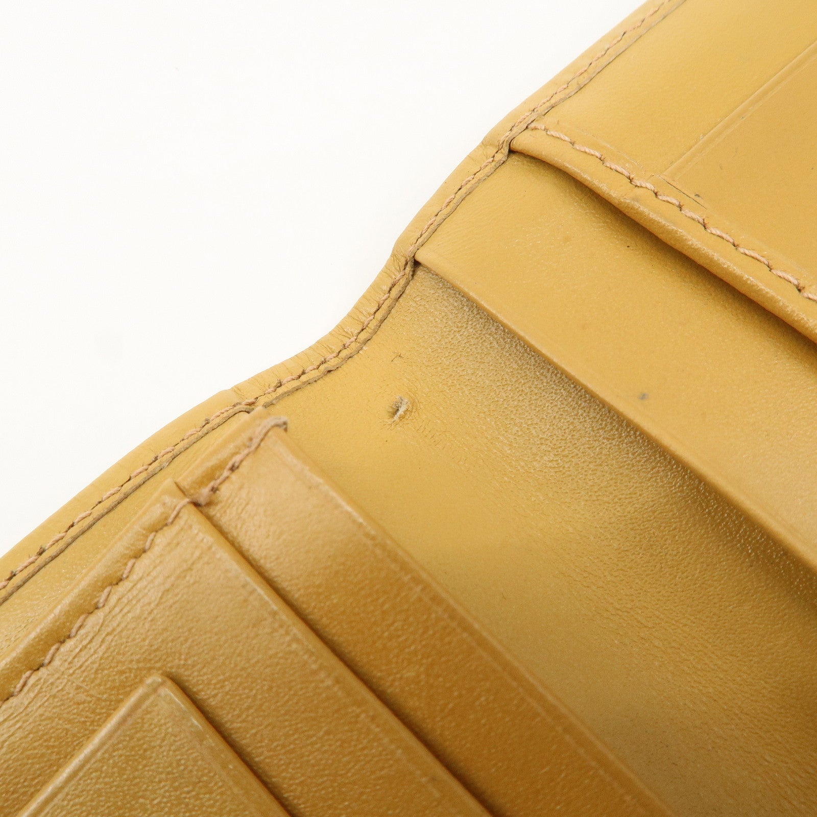 CELINE Macadam Set of 2 Long Wallet Leather Beige Dark Brown Used