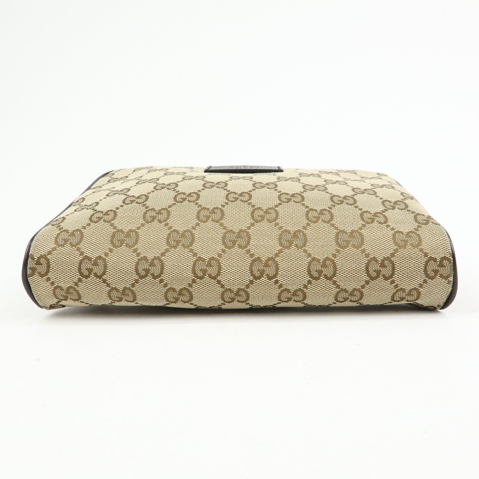 GUCCI GG Canvas Leather Waist Pouch Body Bag Crossbody Bag 449174