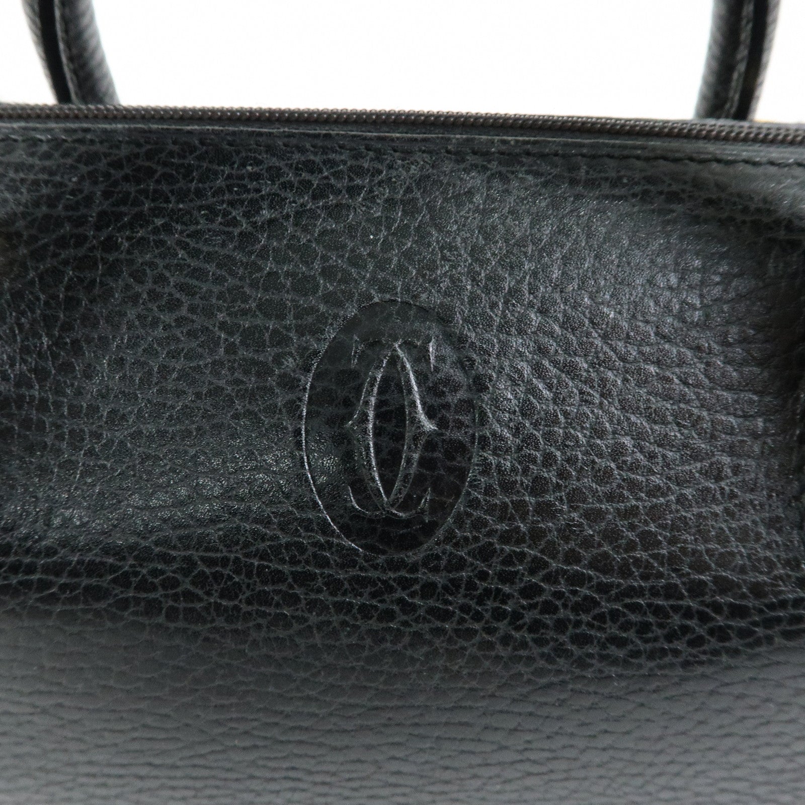 Cartier Must de Cartier Leather 2Way Bag Shoulder Hand Bag Black