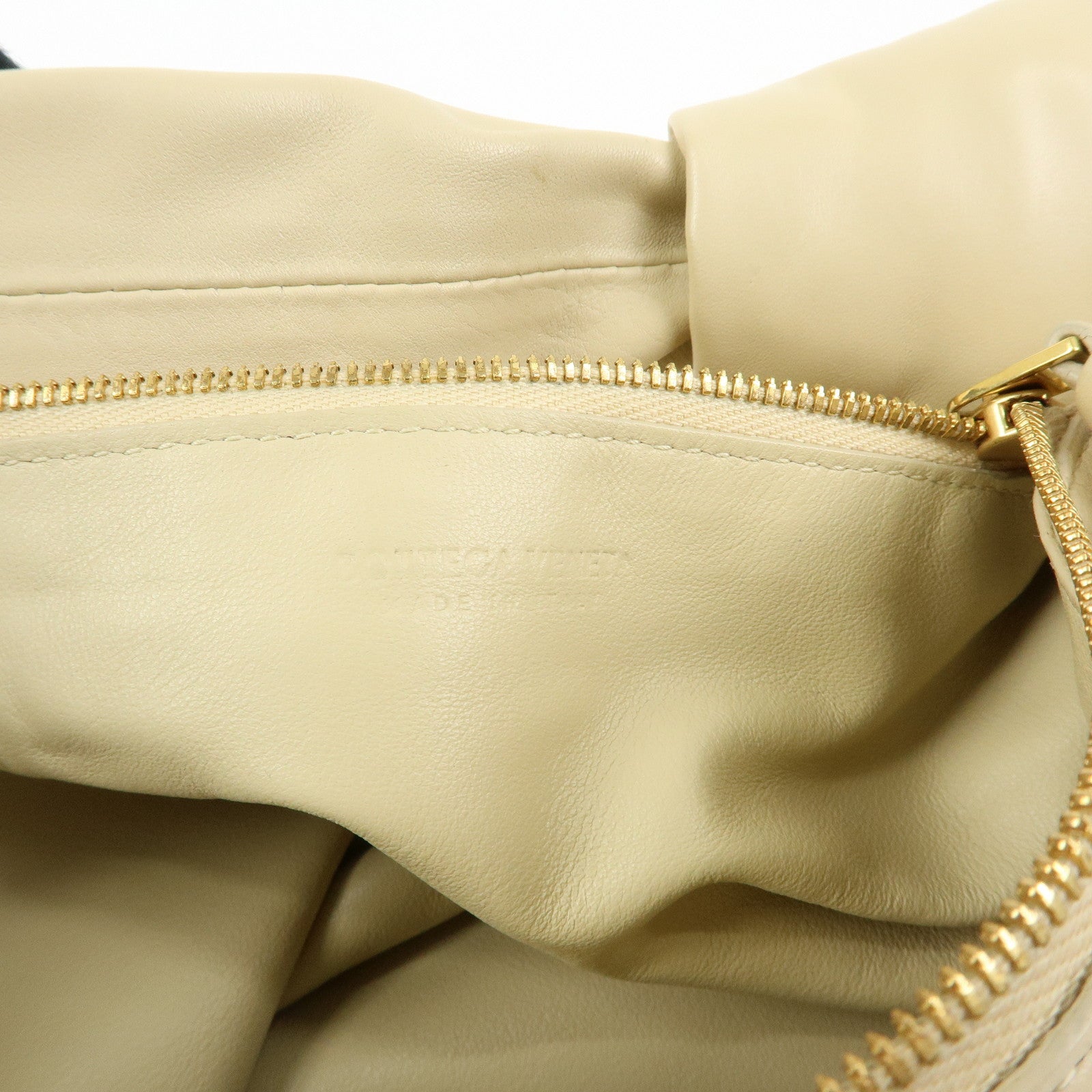 BOTTEGA VENETA Double Knot Lamb Skin Hand Bag Beige 629635