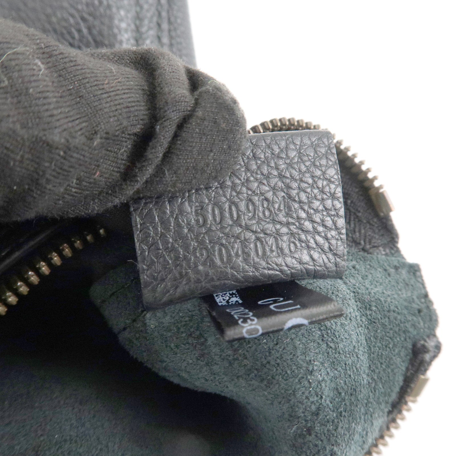 GUCCI Logo Print Leather Portfolio Clutch Bag Black 500984 Used