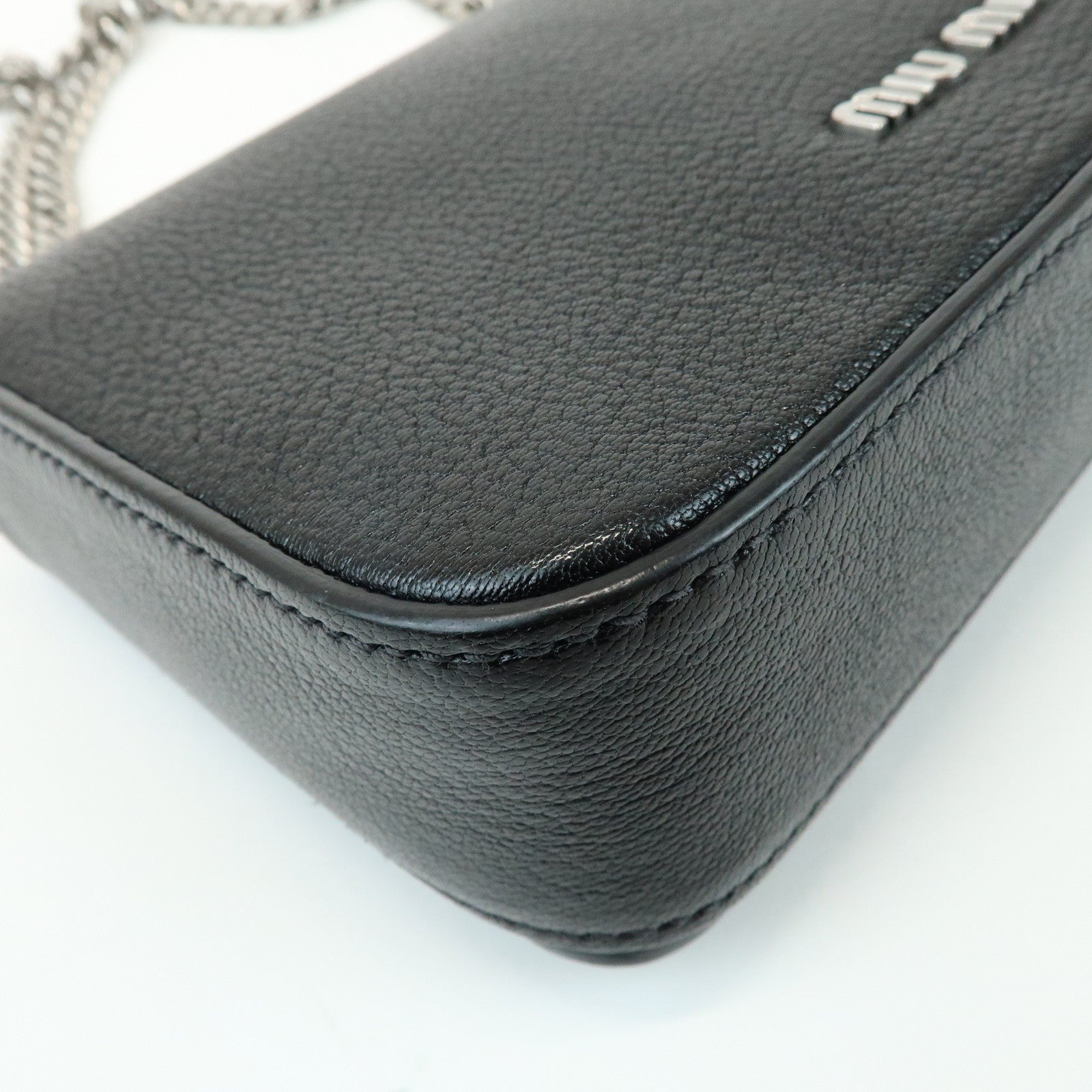 MIU MIU Chain Shoulder Bag Crossbody Bag Black 5BD153