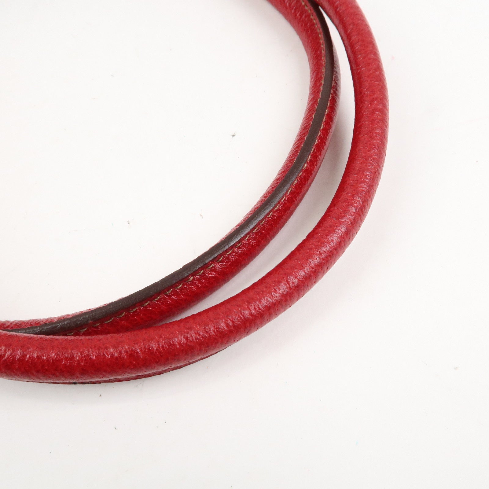 PRADA Logo Leather Hand Bag Shoulder Bag Red BR3508