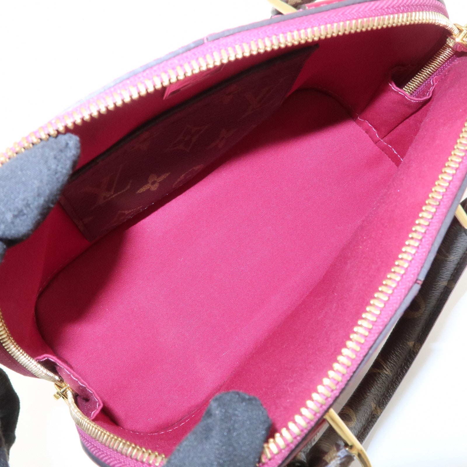 Louis Vuitton Monogram Vernis Alma BB 2Way Hand Bag Magenta M54785 Used