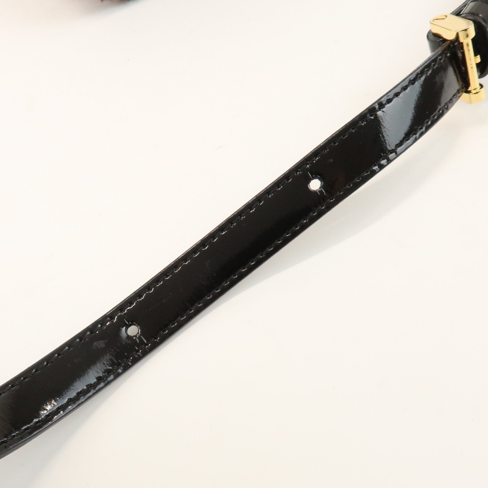 BURBERRY Tweed Patent Leather Suede Shoulder Bag Plaid Beige Black