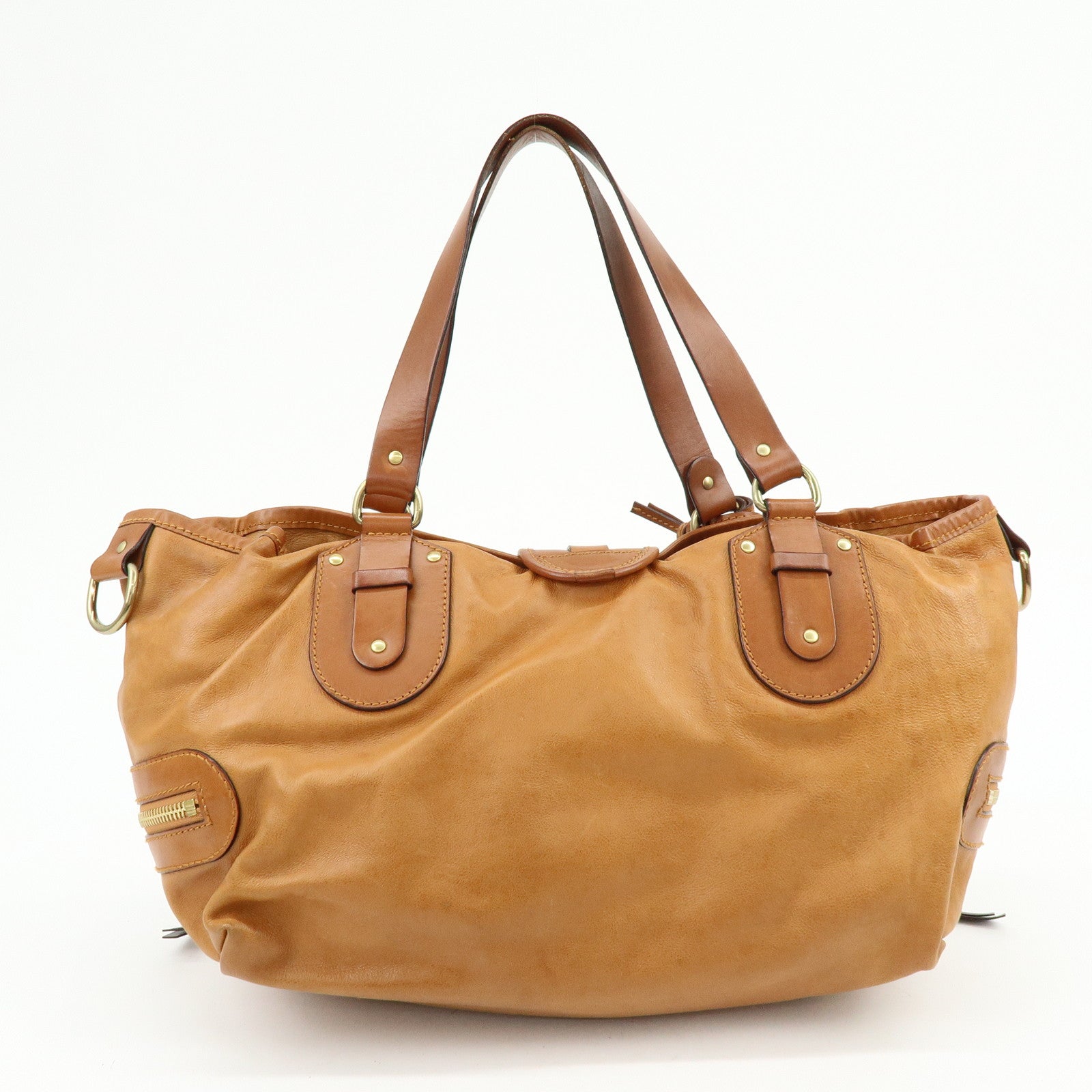 Chloe Kerala Leather Shoulder Bag Hand Bag Horse Charm Brown