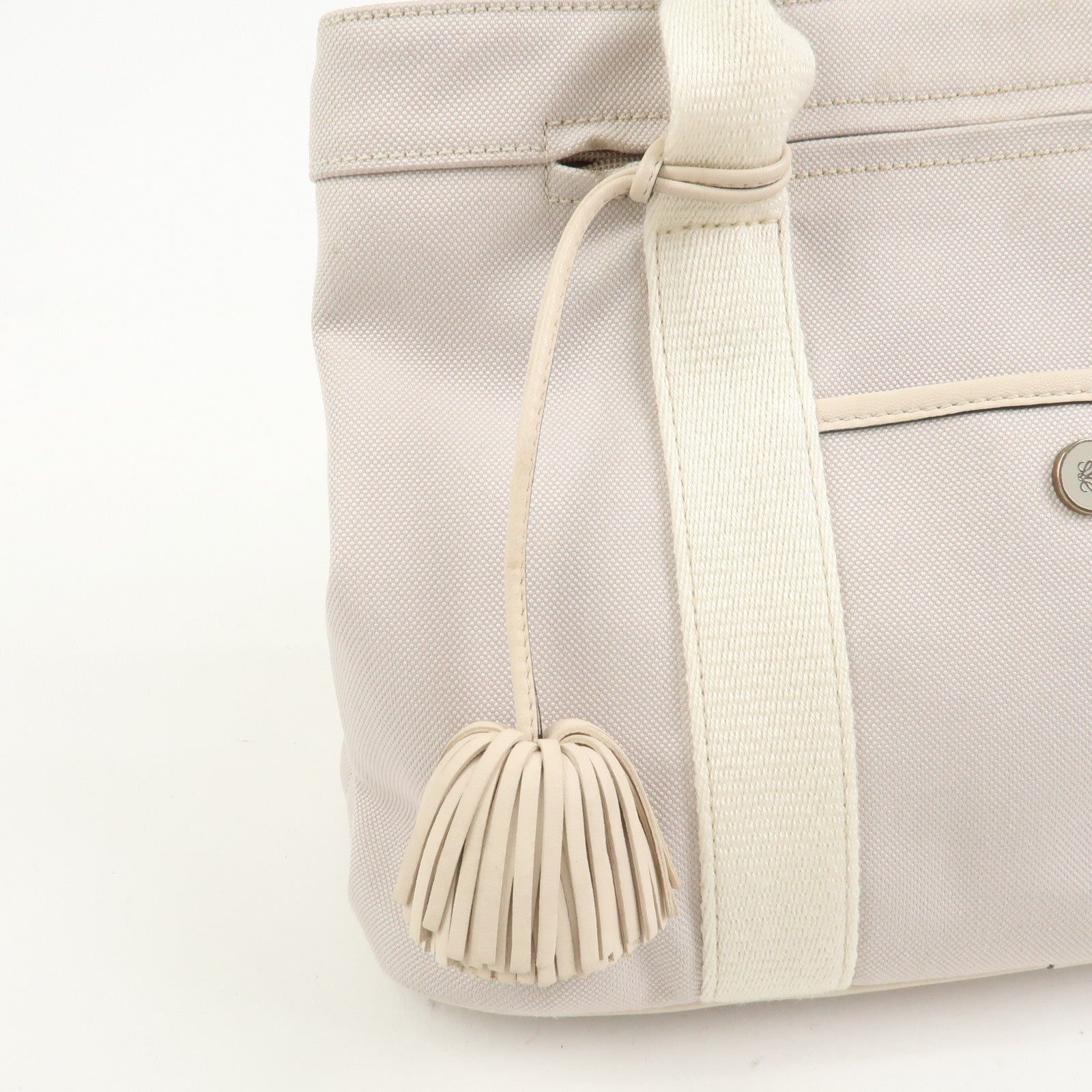 LOEWE Anagram Logo Canvas 2WAY Bag Shoulder Bag Hand Bag Gray
