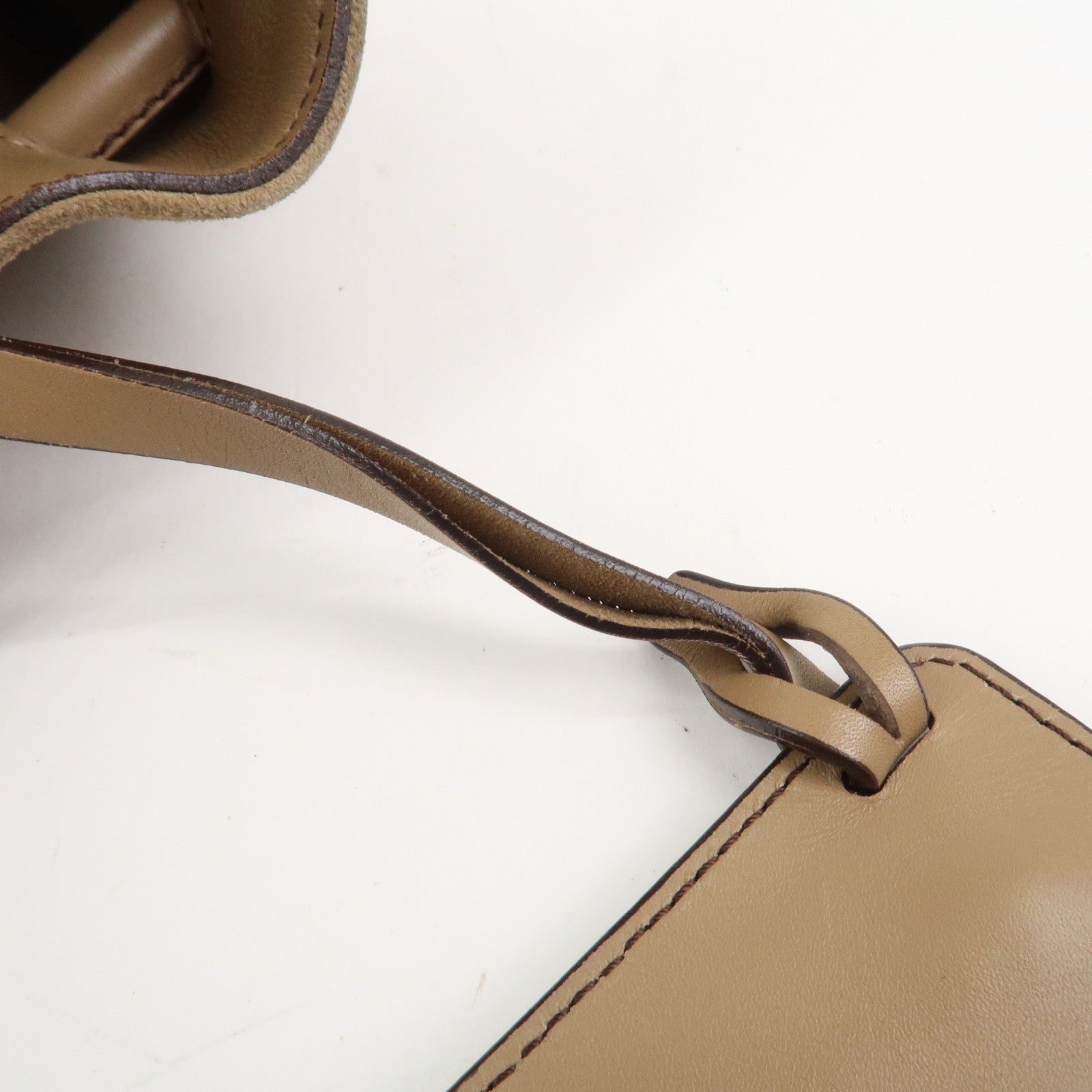 Ferragamo Suede Shoulder Bag Hand Bag Beige