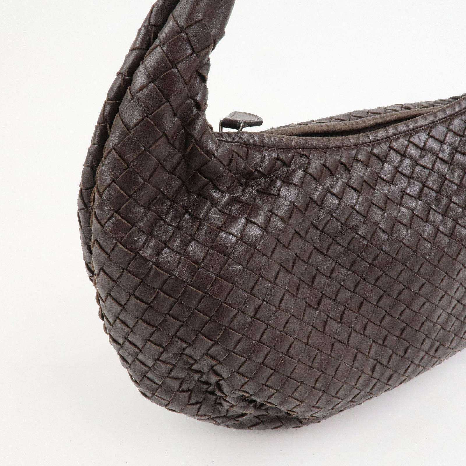 BOTTEGA VENETA Intrecciato Leather Hobo Shoulder Bag Brown 232499