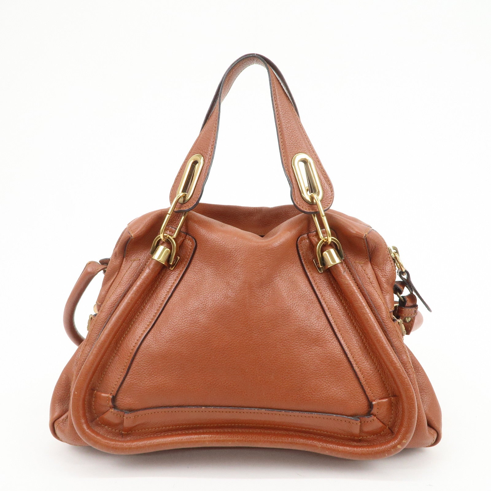 Chloe Paraty Leather 2Way Bag Shoulder Bag Hand Bag Brown