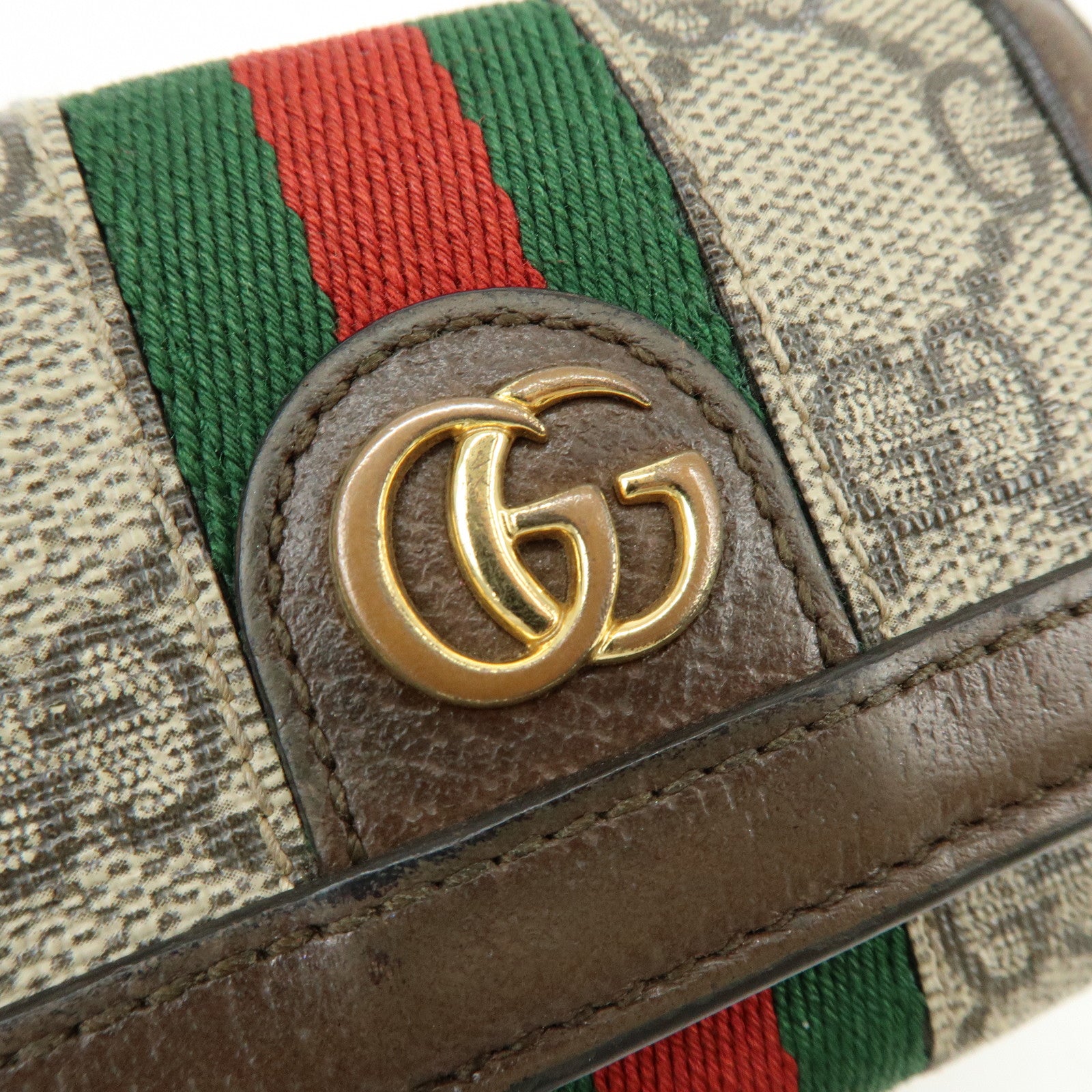 GUCCI Ophidia GG Supreme Leather Tri-Fold Compact Wallet 644334