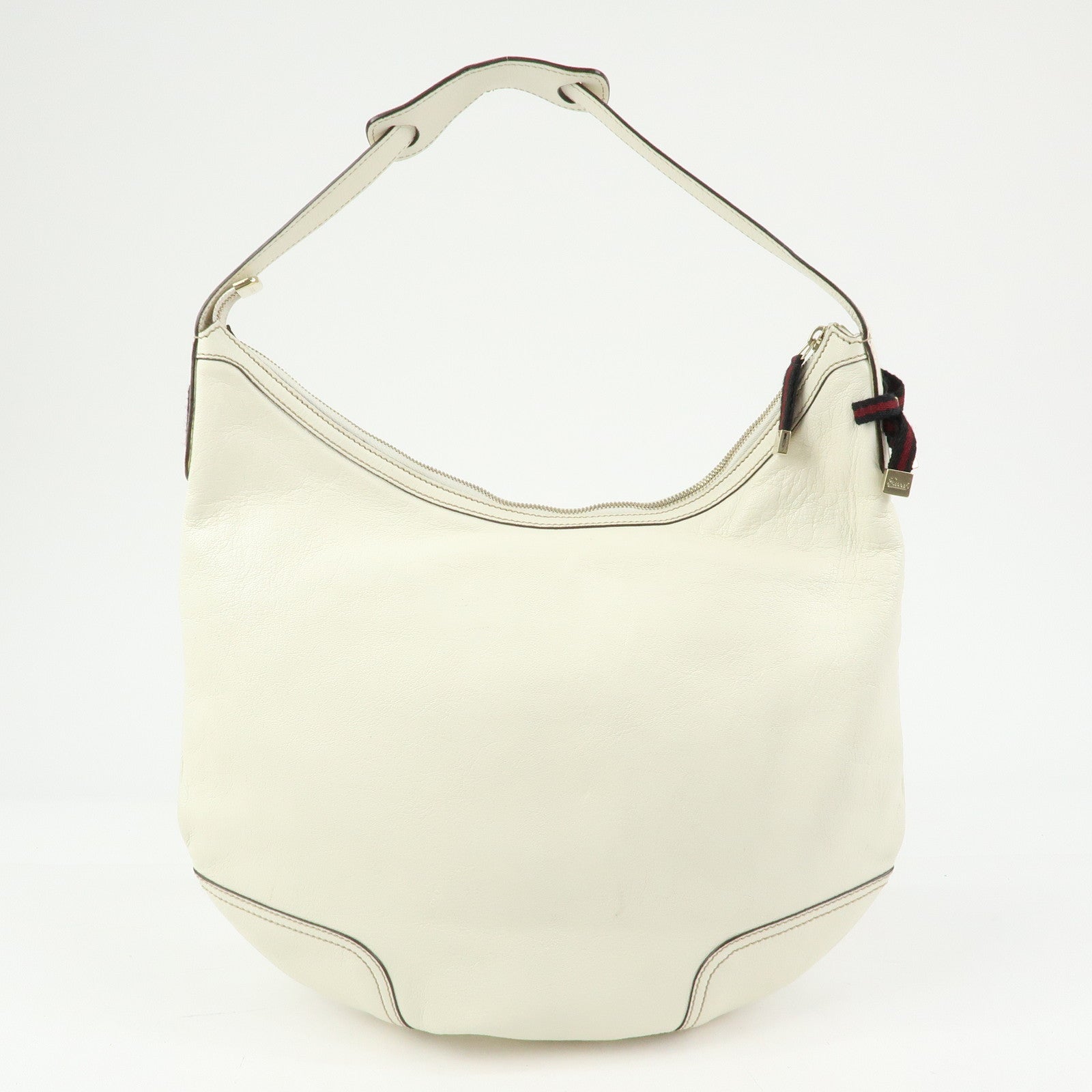 GUCCI Sherry Princy Leather Shoulder Bag Hand Bag White 162882