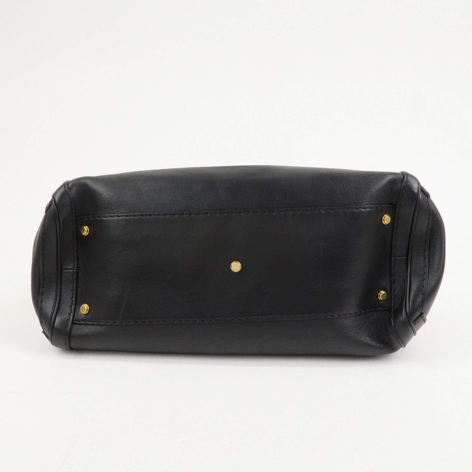 GUCCI GG Running Calf Leather Tote Bag Hand Bag Black 247183