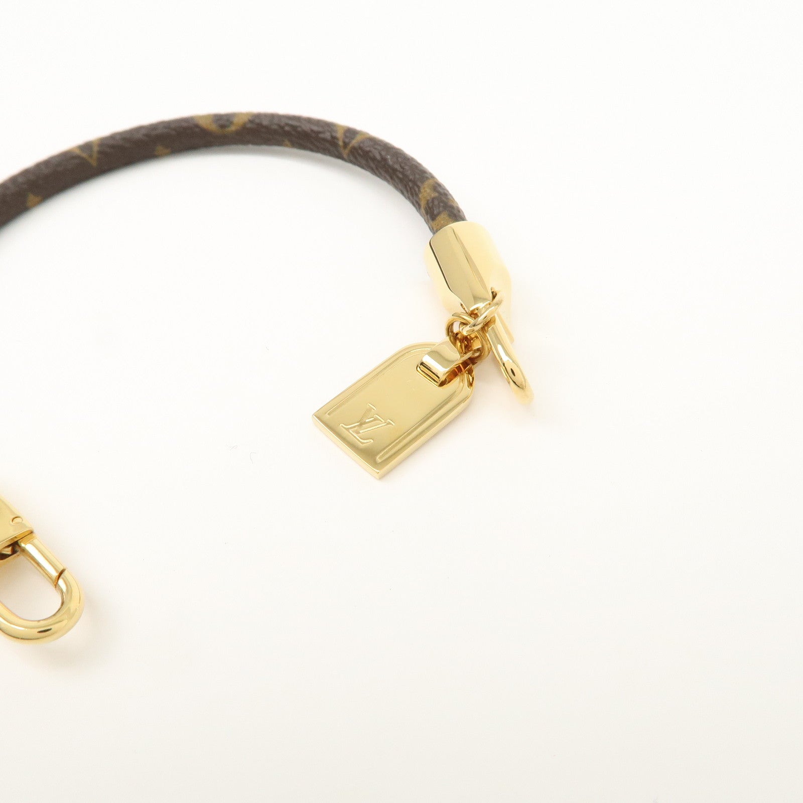 Louis Vuitton Monogram Bracelet Lock It Monogram Brown Gold M6605F Used