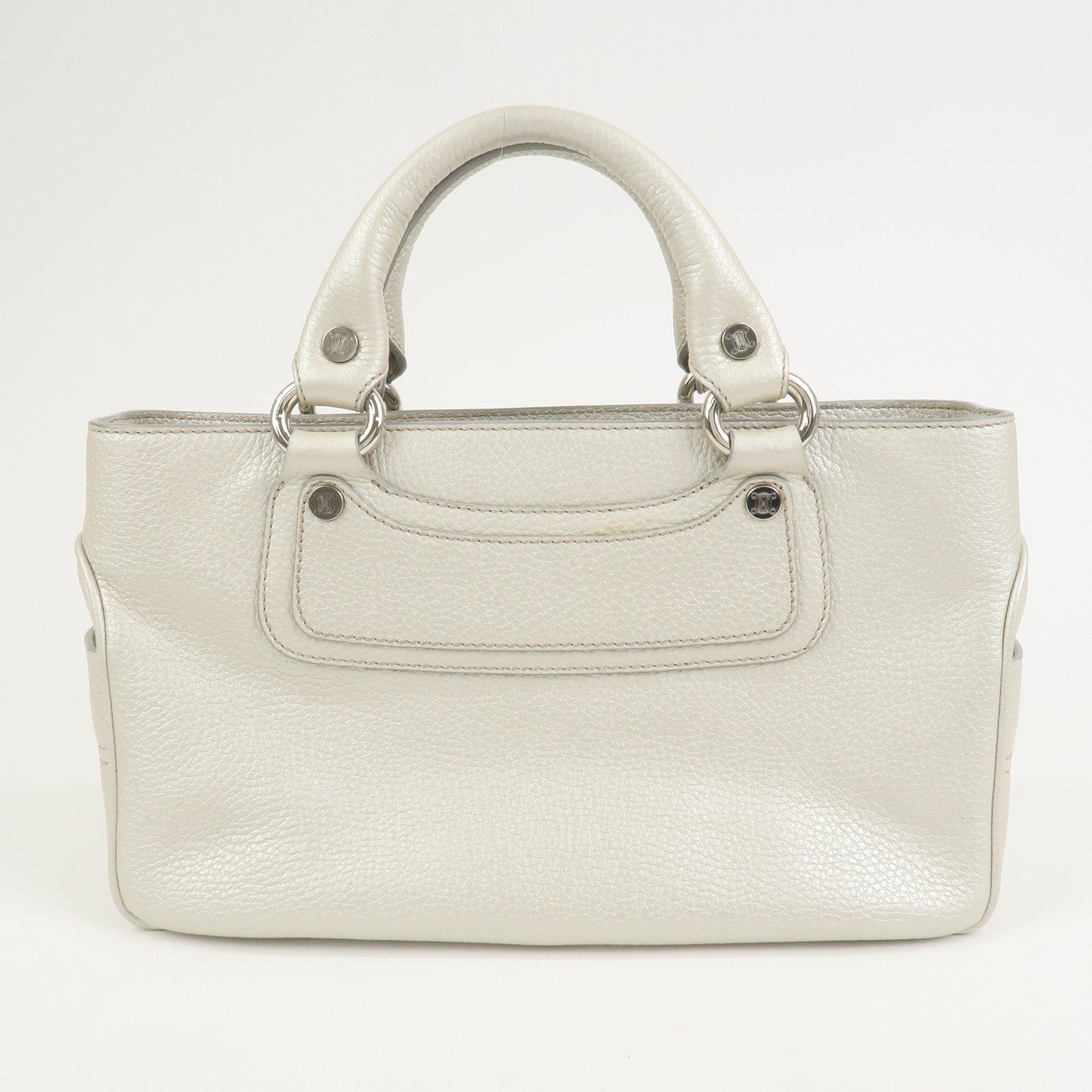 CELINE Macadam Engraved Leather Boogie Bag Hand Bag Gold