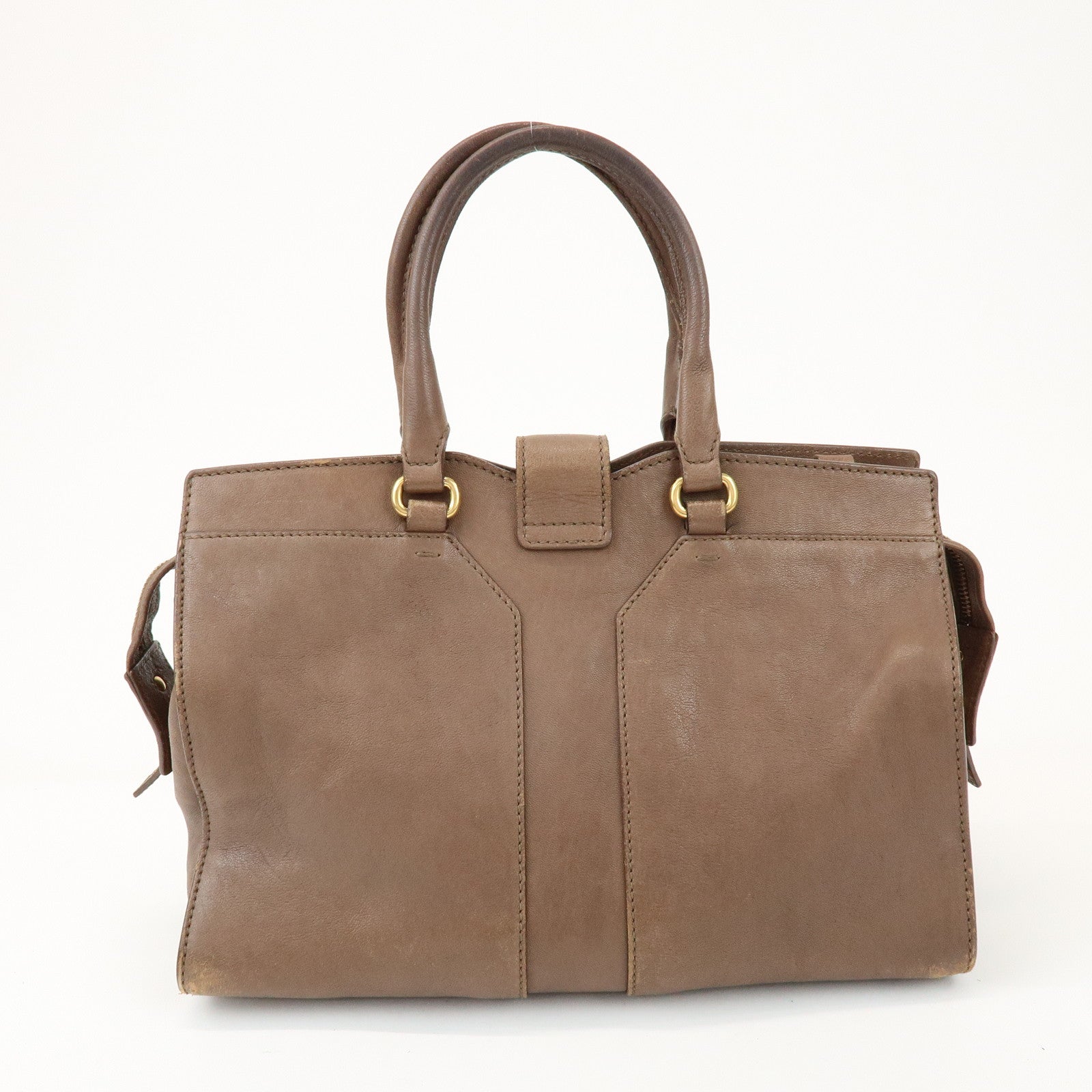 SAINT LAURENT PARIS Cabas Chyc Leather 2Way Bag Hand Bag Brown