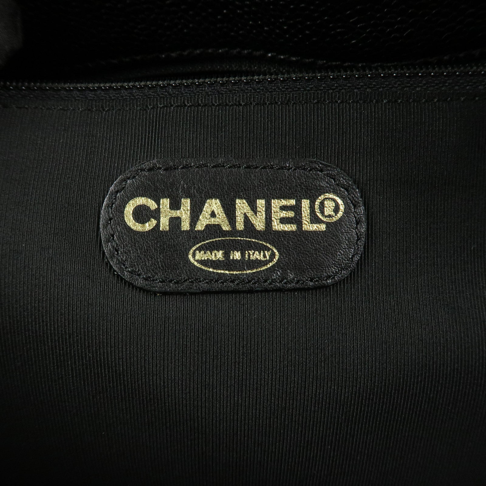 CHANEL COCO Mark Caviarskin Chain Shoulder Bag Black A10492