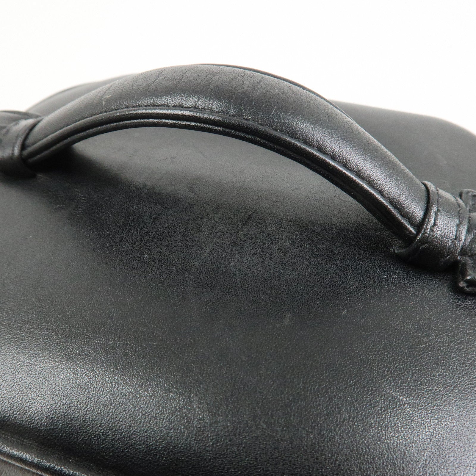 CHANEL Bicolore Lamb Skin Vanity Bag Hand Bag Makeup Bag A01619
