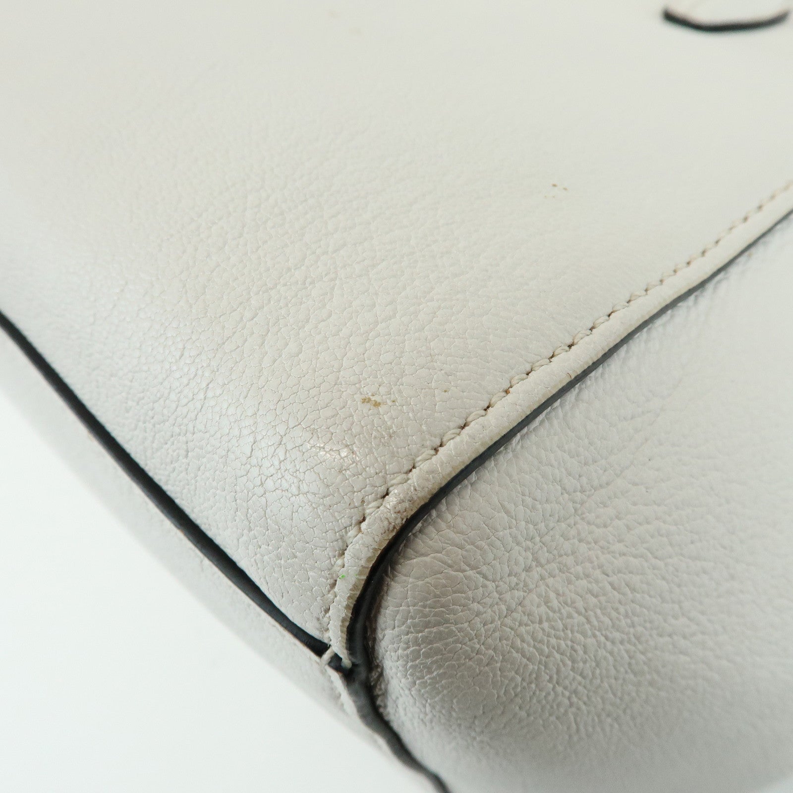 MIU MIU Madras Leather 2Way Bag Hand Bag Shoulder Bag White