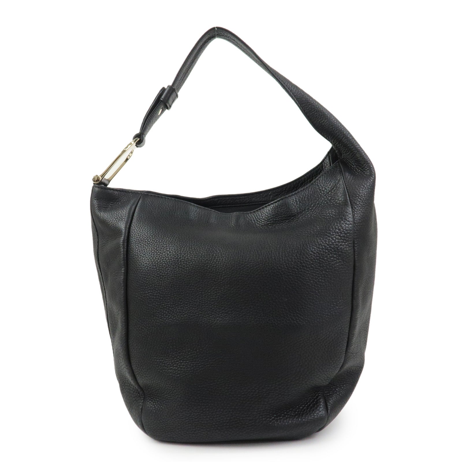 GUCCI Greenwich Logo Leather Shoulder Bag Hand Bag Black 257050