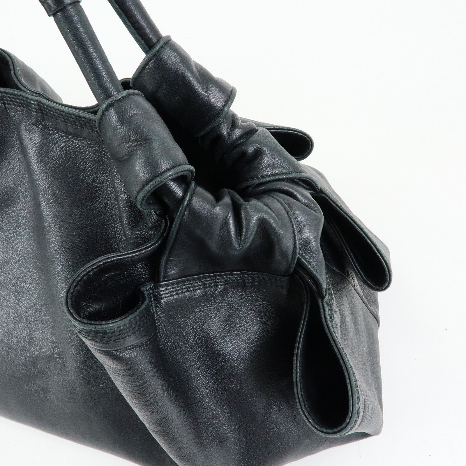 LOEWE Anagram Leather Nappa Aire Hand Bag Tote Bag Black