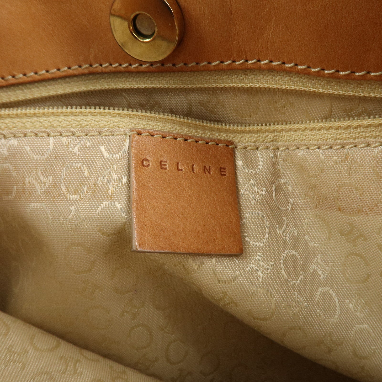 CELINE C Macadam Suede Leather Shoulder Bag Pink Light Brown
