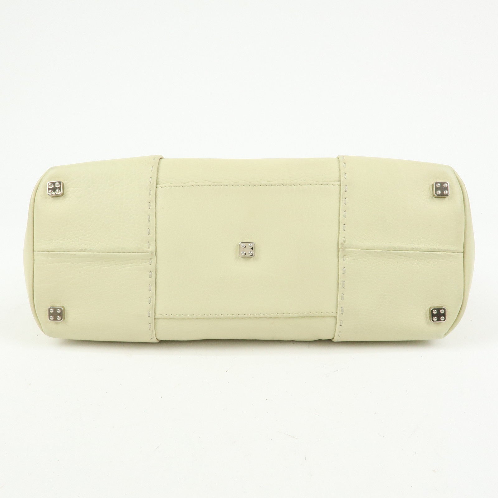 LOEWE Anagram Leather Tote Bag Hand Bag Ivory