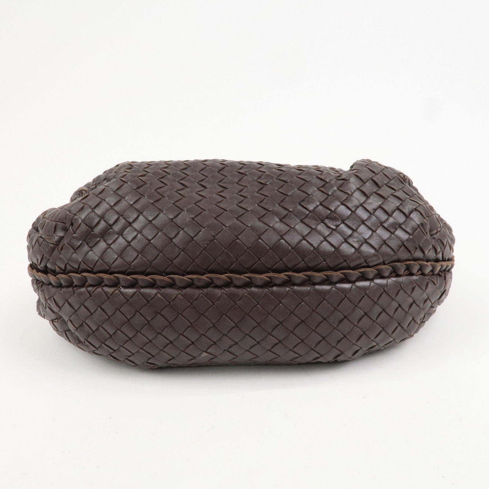 BOTTEGA VENETA Intrecciato Leather Hobo Shoulder Bag Brown 232499