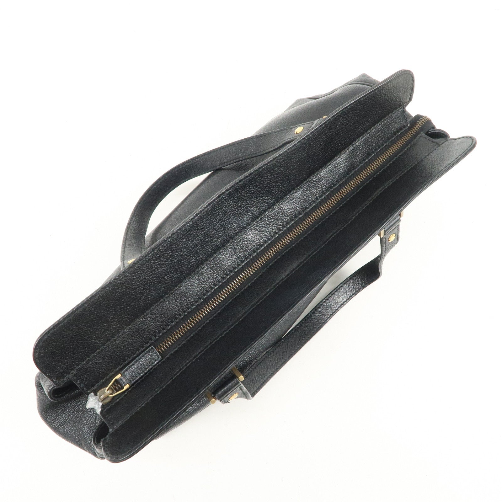 GUCCI Interlocking G Leather Hand Bag Shoulder Bag Black 121551