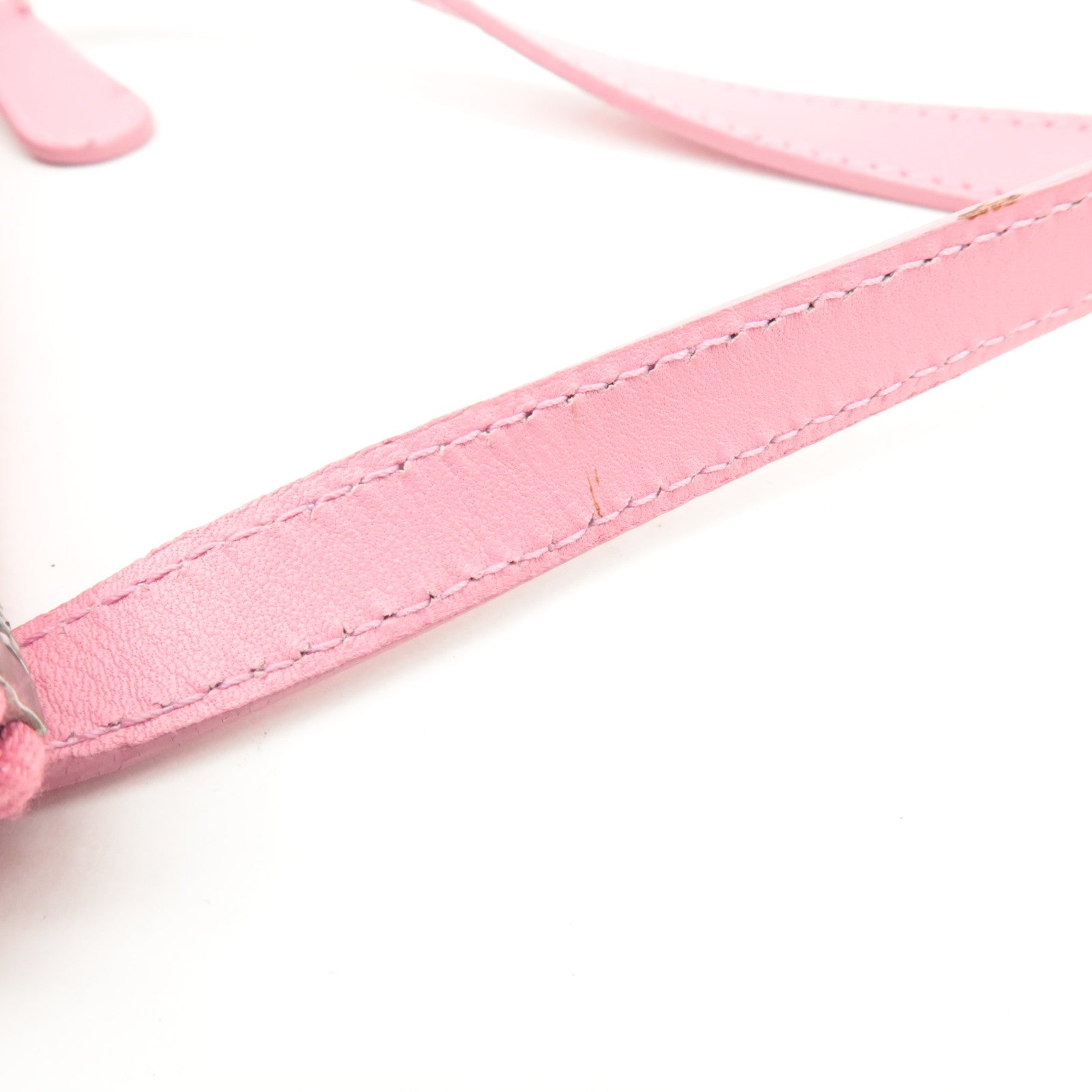 BVLGARI Logo Mania Leather Canvas Shoulder Bag Crossbody Bag Pink Used