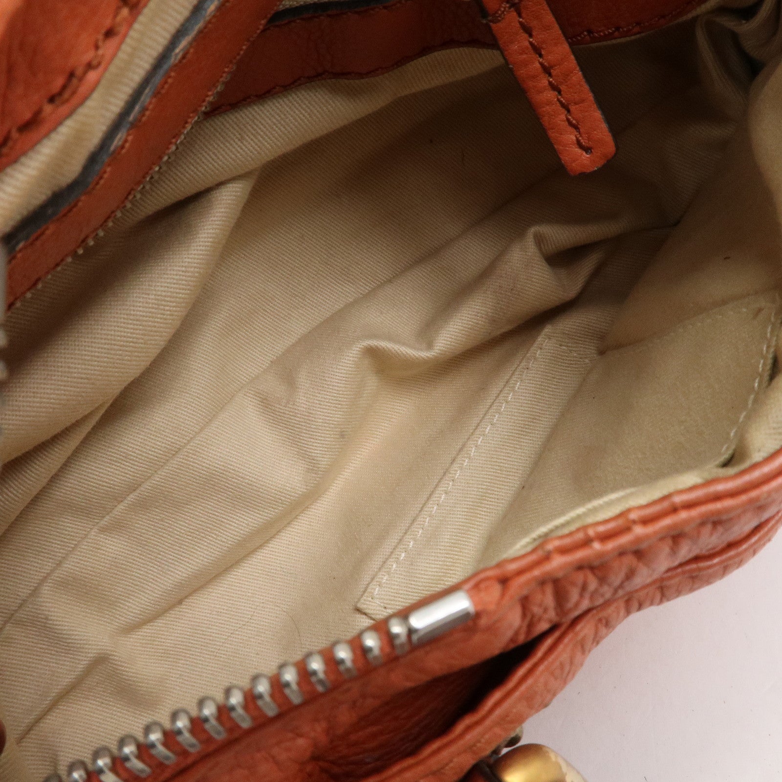 Chloe Paddington Leather Hand Bag Shoulder Bag Orange