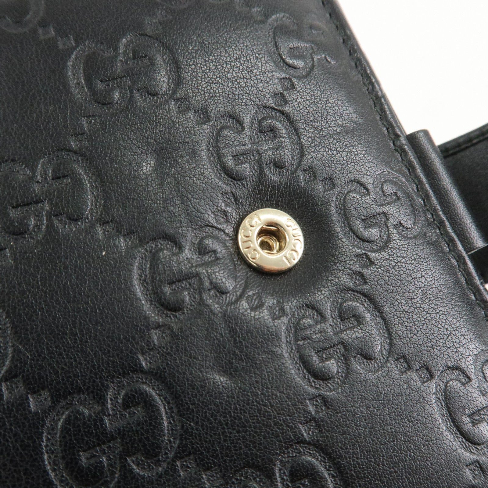 GUCCI Guccissima Leather Agenda Planner Cover Black 115241 Used