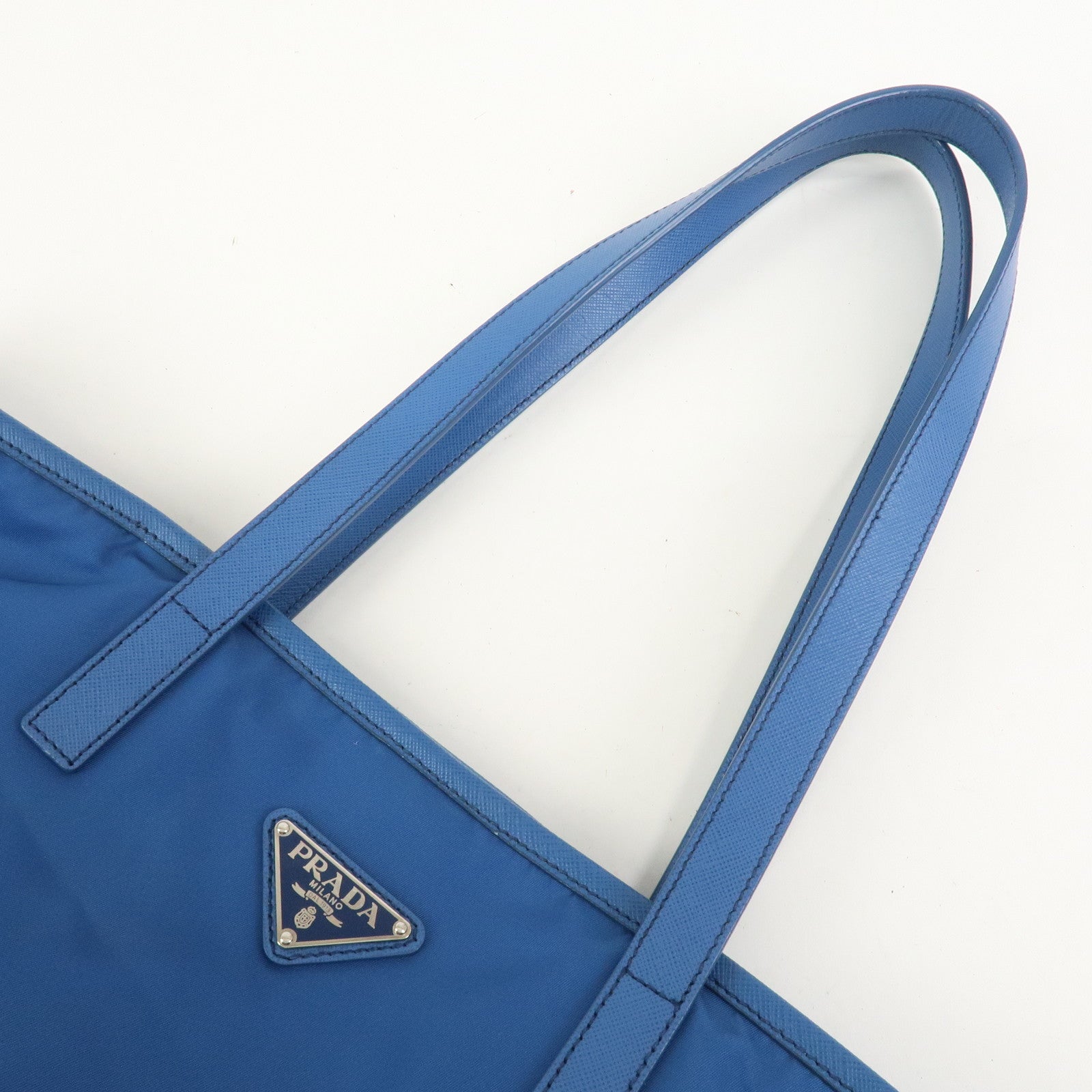 PRADA Triangle Logo Nylon Saffiano Leather 2Way Hand Shoulder Bag