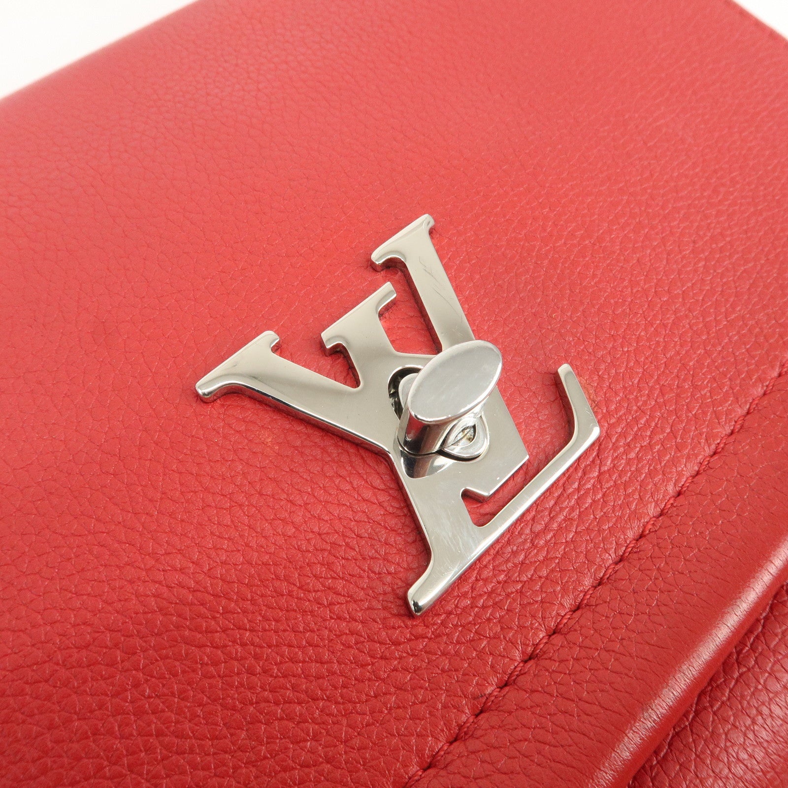Louis Vuitton Calf Leather My Lockme BB 2Way Hand Bag Ruby M51419